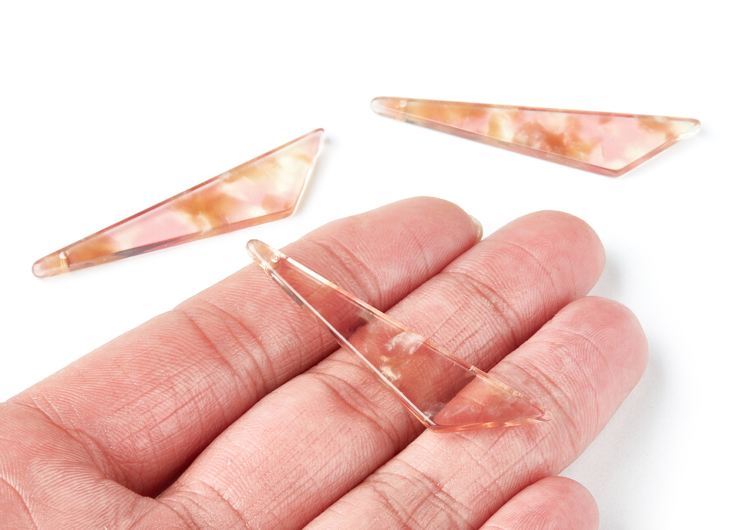 Acetate Triangle Earring Charms - Triangle Pendant - Earring Findings - Jewelry Supplies - Color Code: A45 - 51.44x11.42x2.81mm - AC1352C - DOMEDBAZAAR