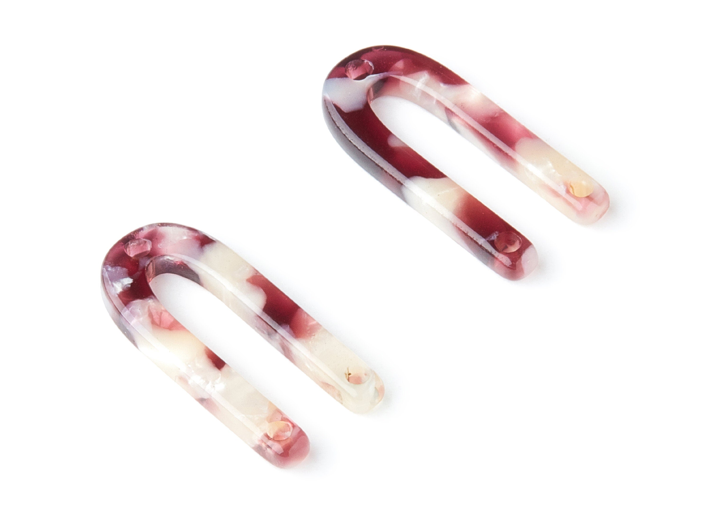 Acetate U Earring Charm With 3 Holes - U Pendant - Earring Findings - Jewelry Supplies - Color Code: A42 - 25.65x11.6x2.54mm - AC1377B - DOMEDBAZAAR