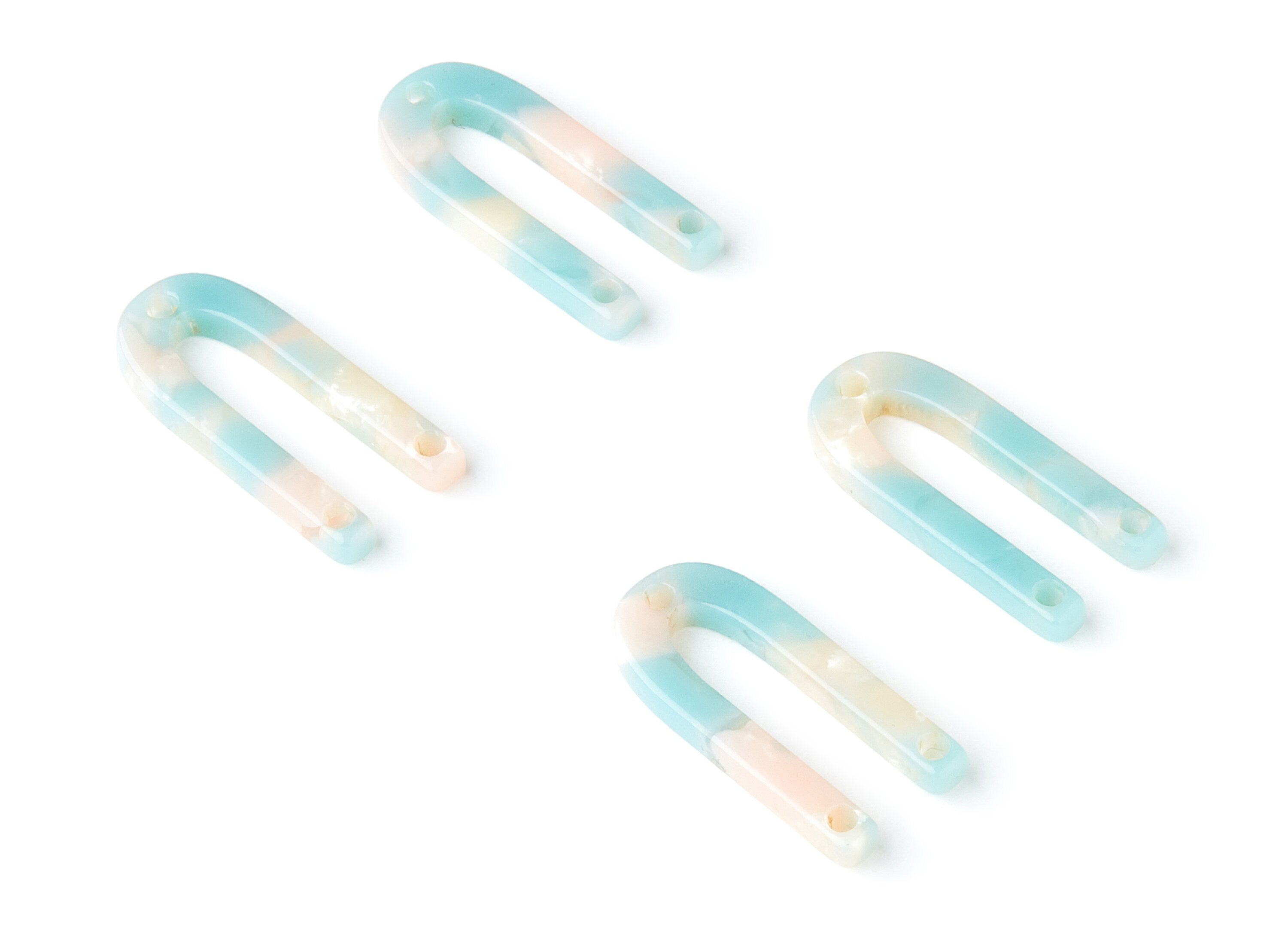 Acetate U Earring Charms - U Shaped Pendant - 3 Holes - Earring Findings - Jewelry Supplies - Color Code: A36 - 25.65x11.6x2.54mm - AC1377S - DOMEDBAZAAR