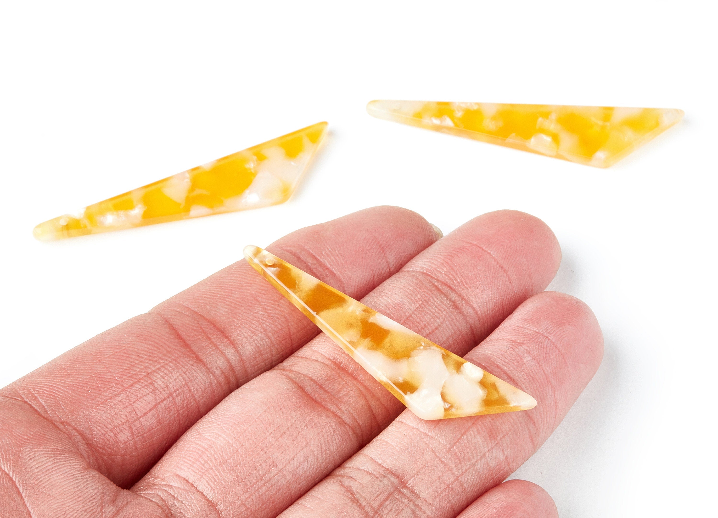 Acetate Triangle Earring Charms - Triangle Pendant - Earring Findings - Jewelry Supplies - Color Code: A43 - 51.44x11.42x2.81mm - AC1352G - DOMEDBAZAAR