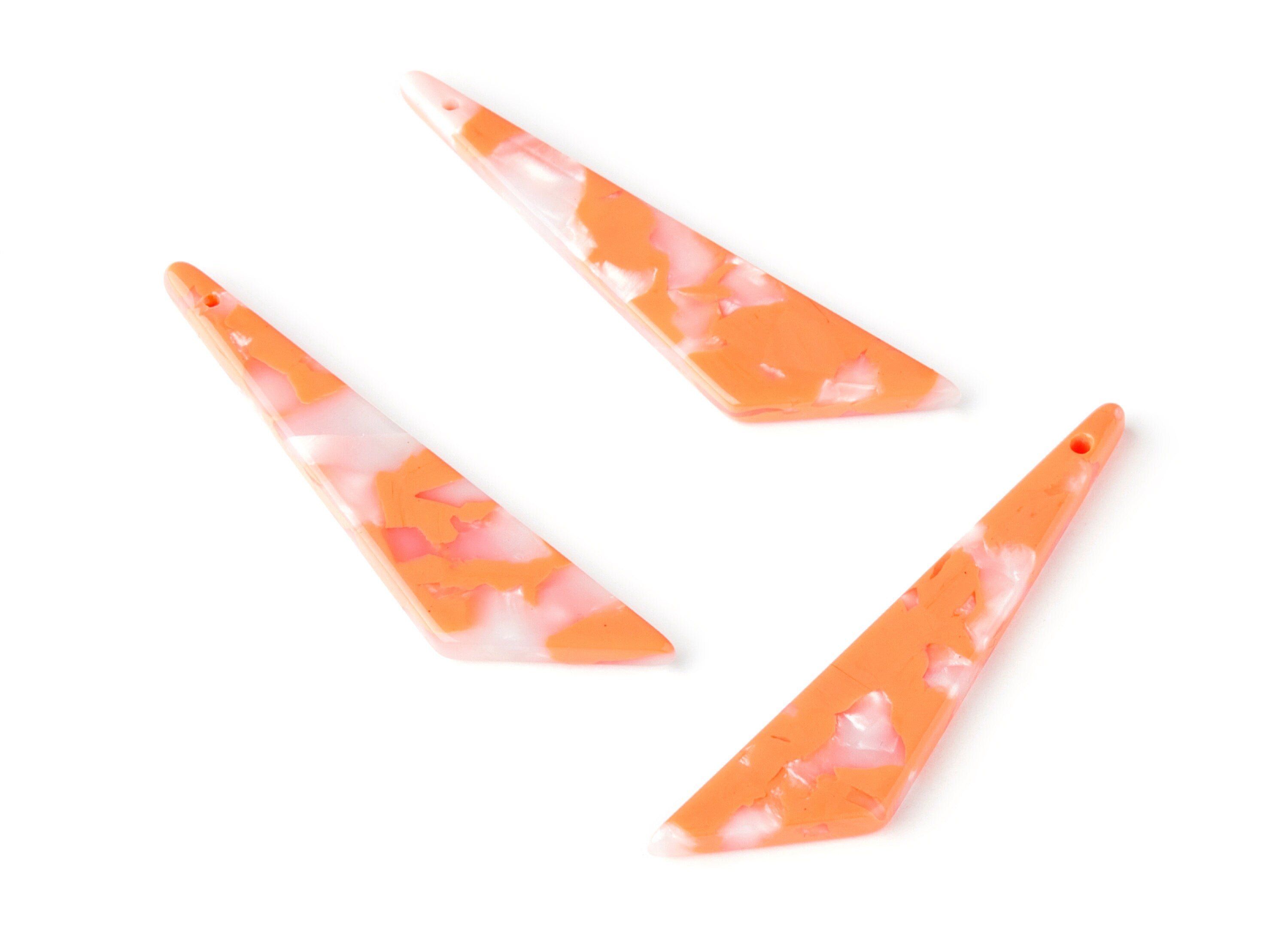 Acetate Triangle Earring Charms - Triangle Pendant - Earring Findings - Jewelry Supplies - Color Code: A39 - 51.44x11.42x2.81mm - AC1352J - DOMEDBAZAAR