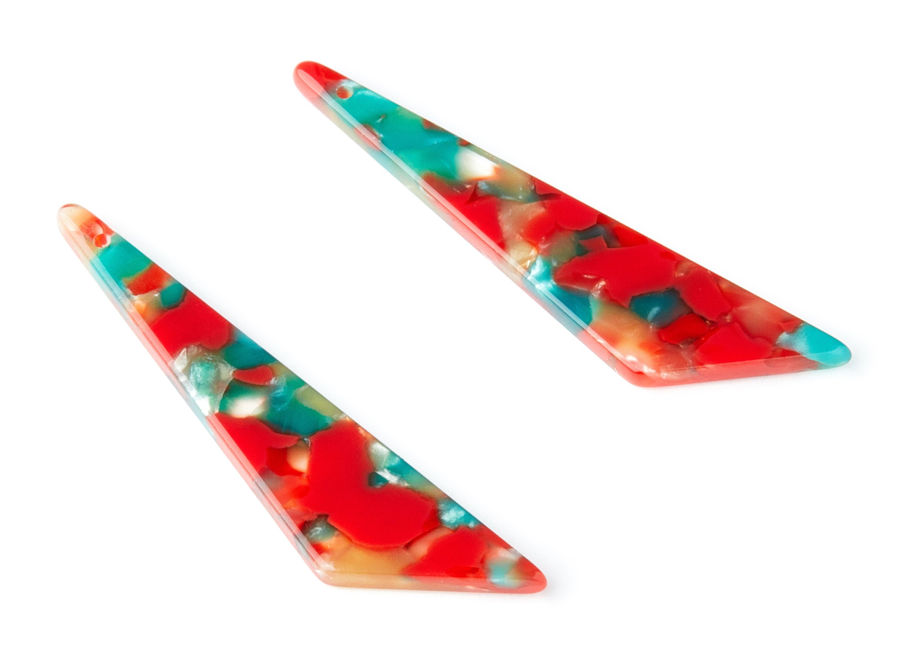 Acetate Triangle Earring Charms - Triangle Pendant - Earring Findings - Jewelry Supplies - Color Code: A46 - 51.44x11.42x2.81mm - AC1352K - DOMEDBAZAAR