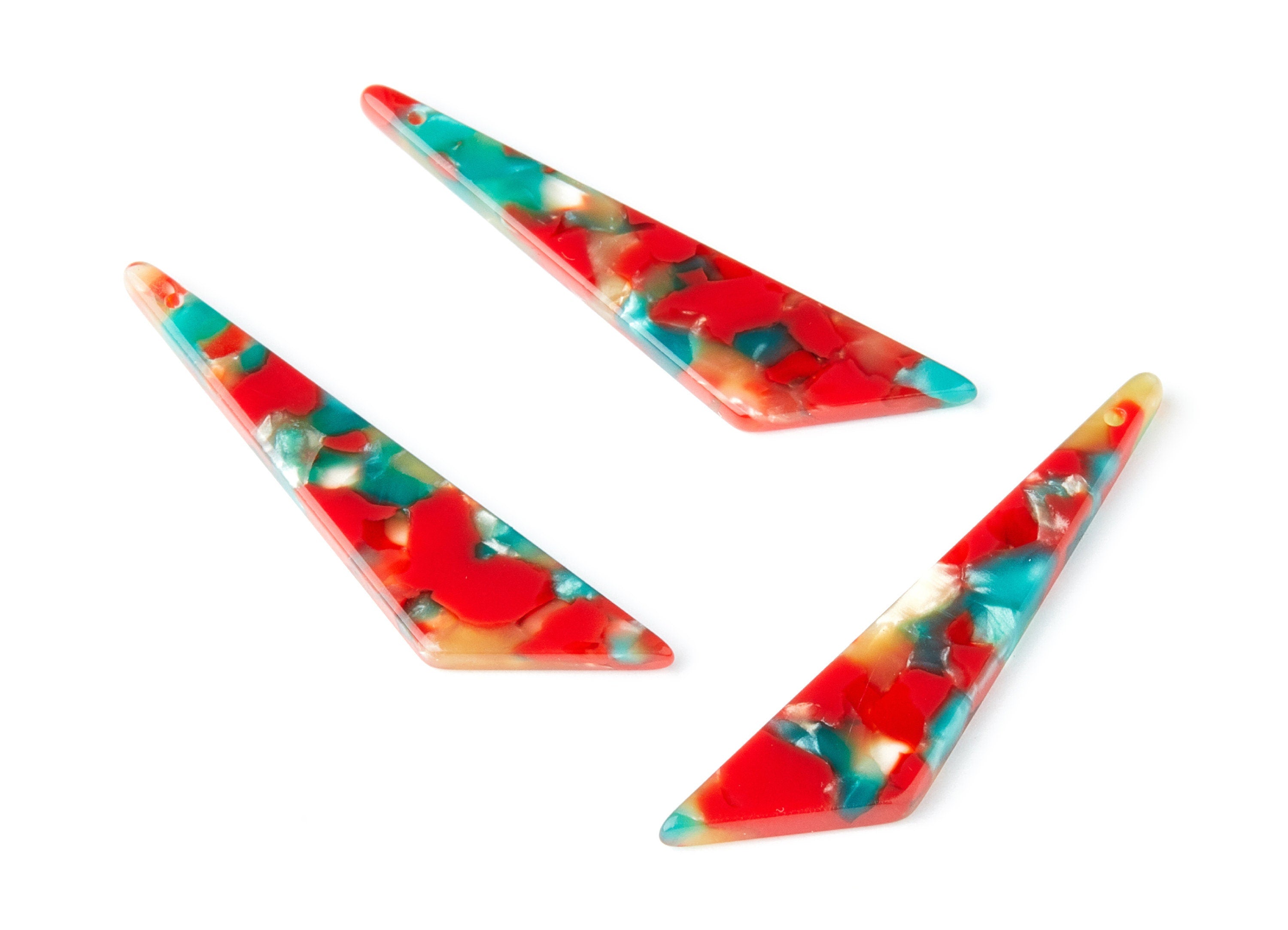 Acetate Triangle Earring Charms - Triangle Pendant - Earring Findings - Jewelry Supplies - Color Code: A46 - 51.44x11.42x2.81mm - AC1352K - DOMEDBAZAAR