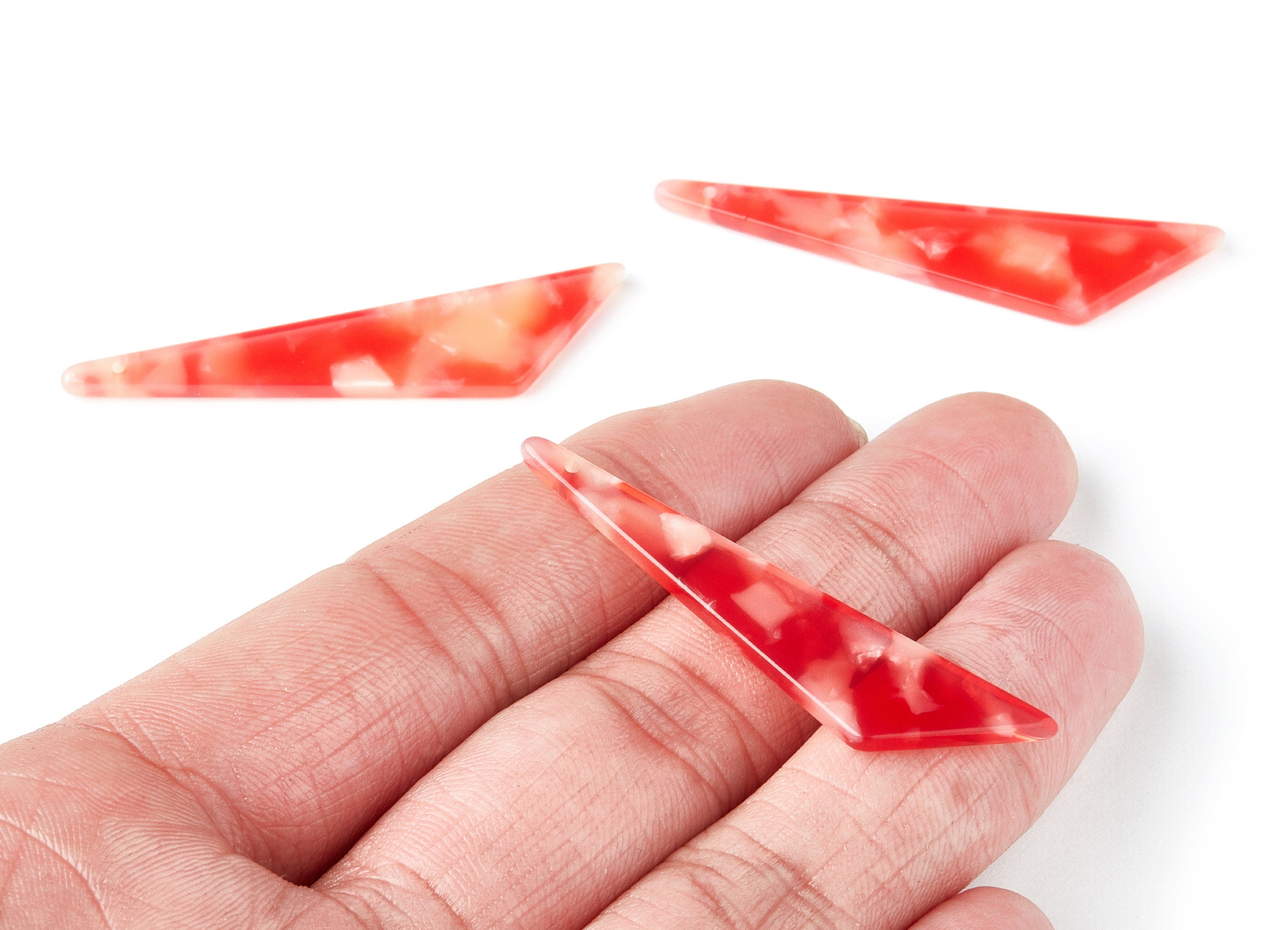 Acetate Triangle Earring Charm - Triangle Pendant - Earring Findings - Jewelry Supplies - Color Code: A34 - 51.44x11.42x2.81mm - AC1352L - DOMEDBAZAAR