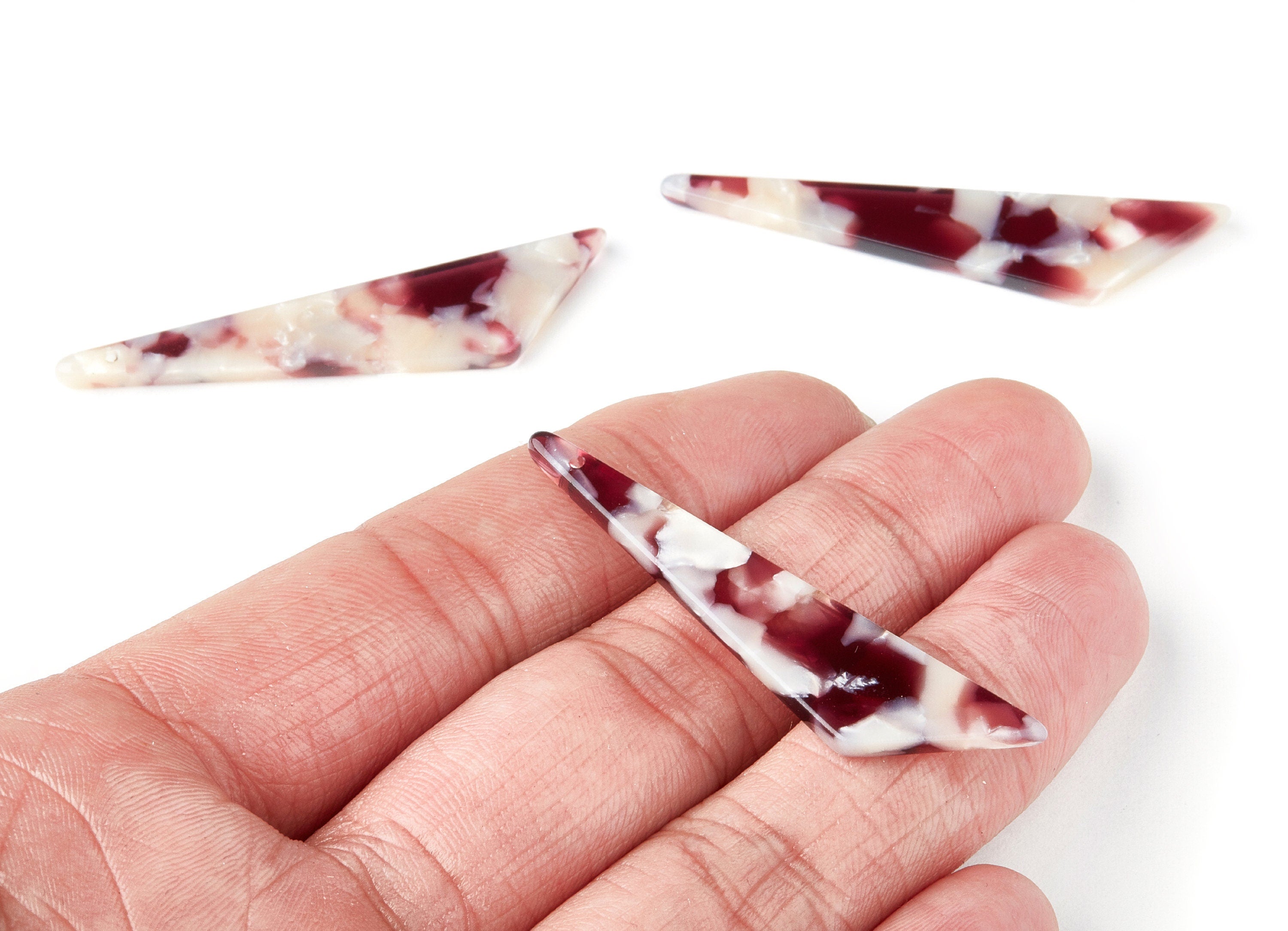 Acetate Triangle Earring Charms - Triangle Pendant - Earring Findings - Jewelry Supplies - Color Code: A42 - 51.44x11.42x2.81mm - AC1352M - DOMEDBAZAAR