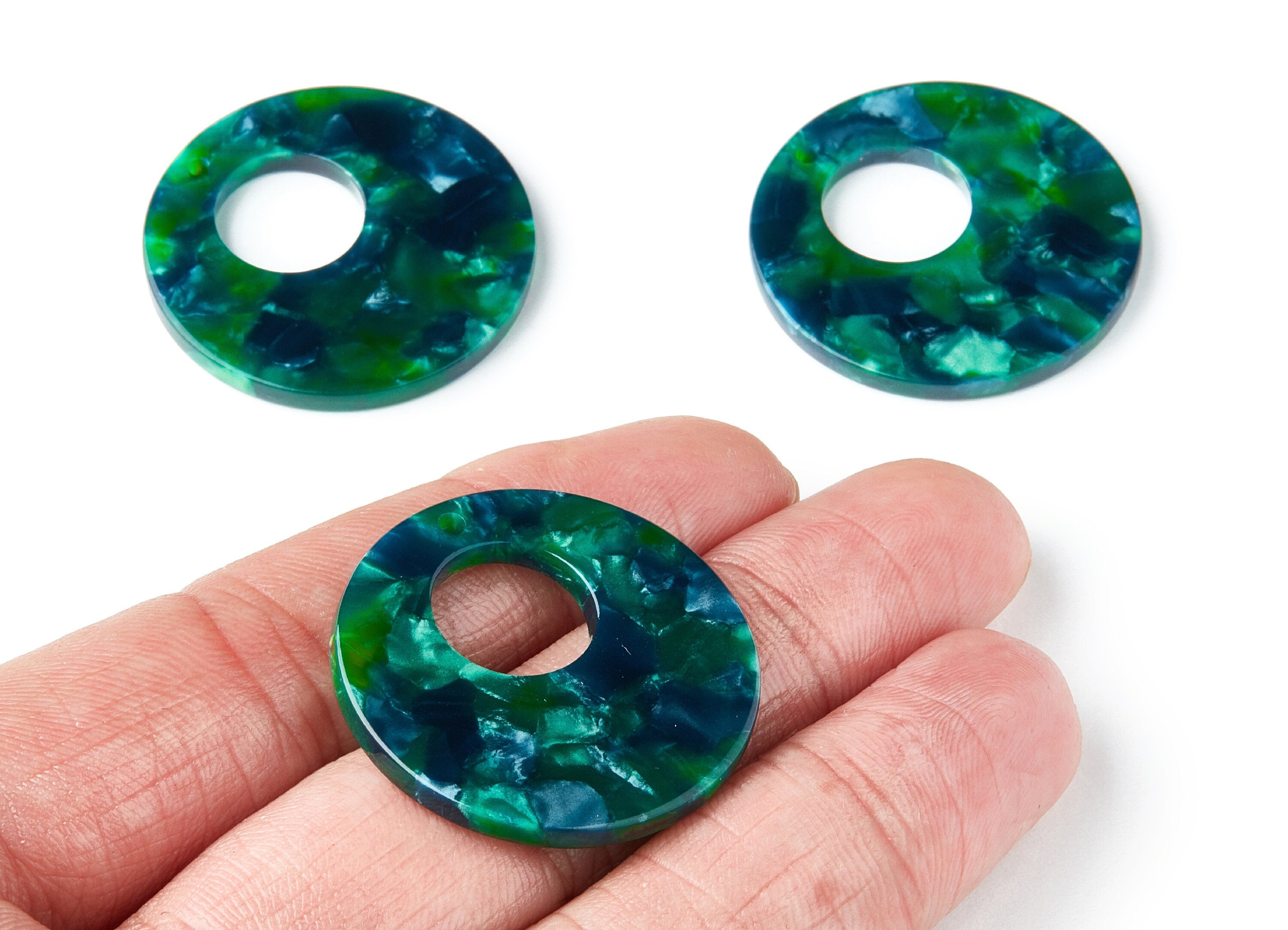 Acetate Circle Earring Charms - Circle Shaped Pendant - Earring Findings - Jewelry Supplies - Color Code: A13 - 31.7x31.7x2.64mm - AC1359U - DOMEDBAZAAR