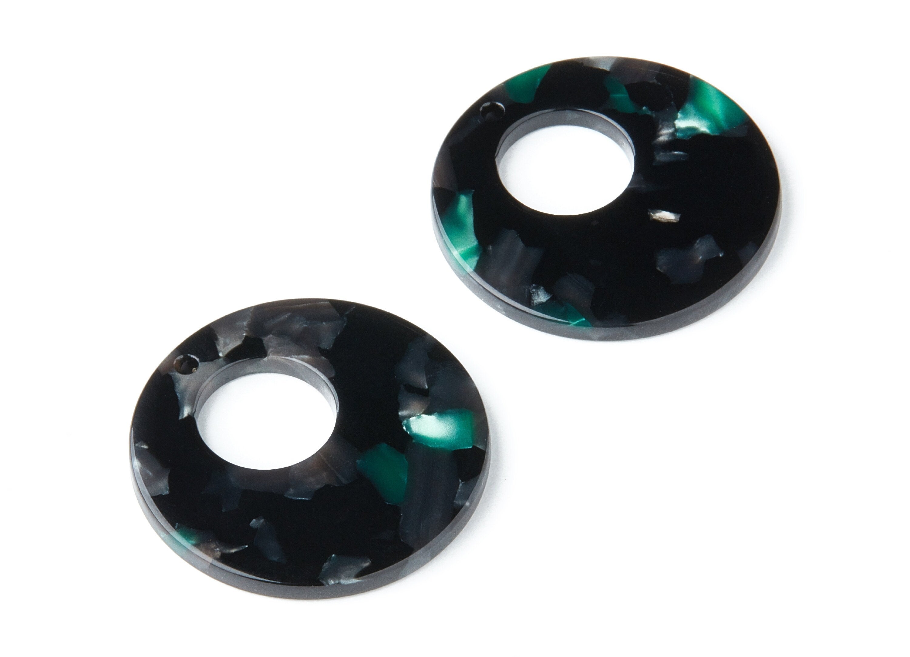Acetate Circle Earring Charms - Circle Shaped Pendant - Earring Findings - Jewelry Supplies - Color Code: A49 - 31.7x31.7x2.64mm - AC1359G - DOMEDBAZAAR