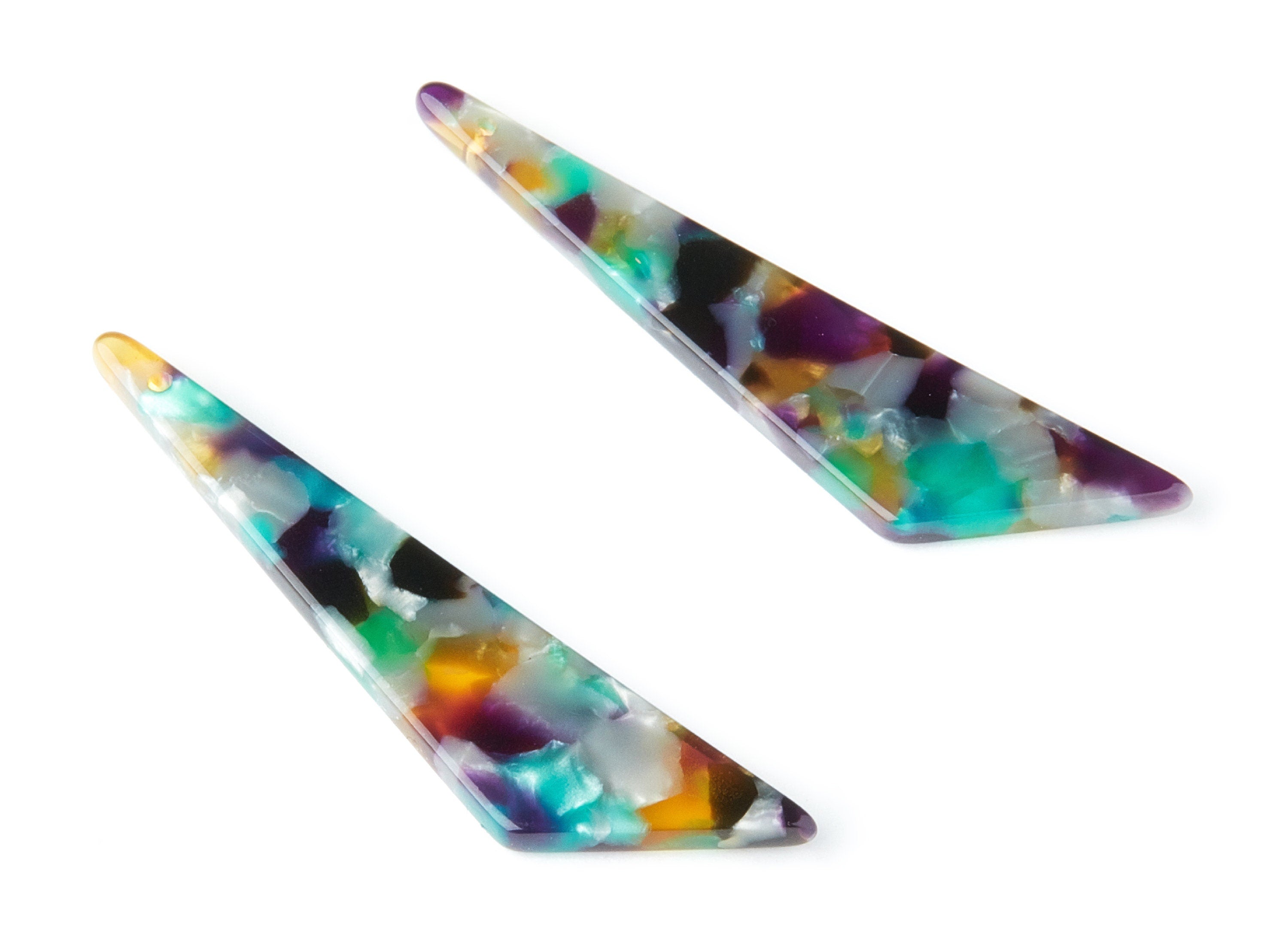 Acetate Triangle Earring Charms - Triangle Pendant - Earring Findings - Jewelry Supplies - Color Code: A50 - 51.44x11.42x2.81mm - AC1352U - DOMEDBAZAAR