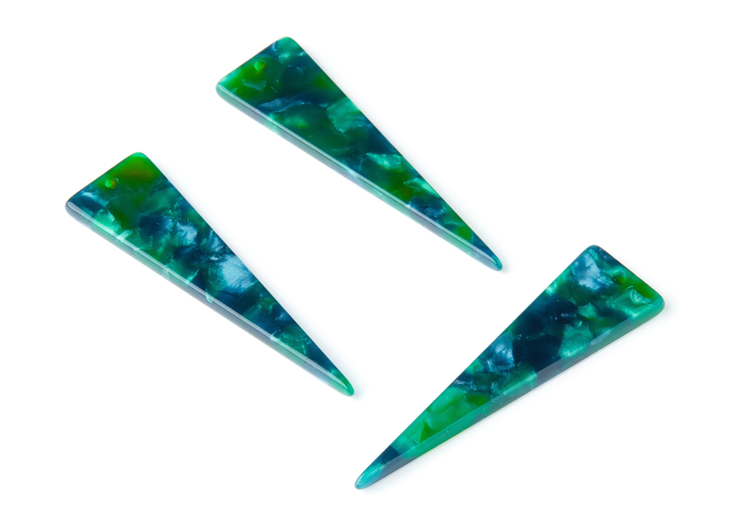 Acetate Triangle Earring Charm - Triangle Pendant - Earring Findings - Jewelry Supplies - Color Code: A13 - 49x13.5x2.66mm - AC1370A - DOMEDBAZAAR