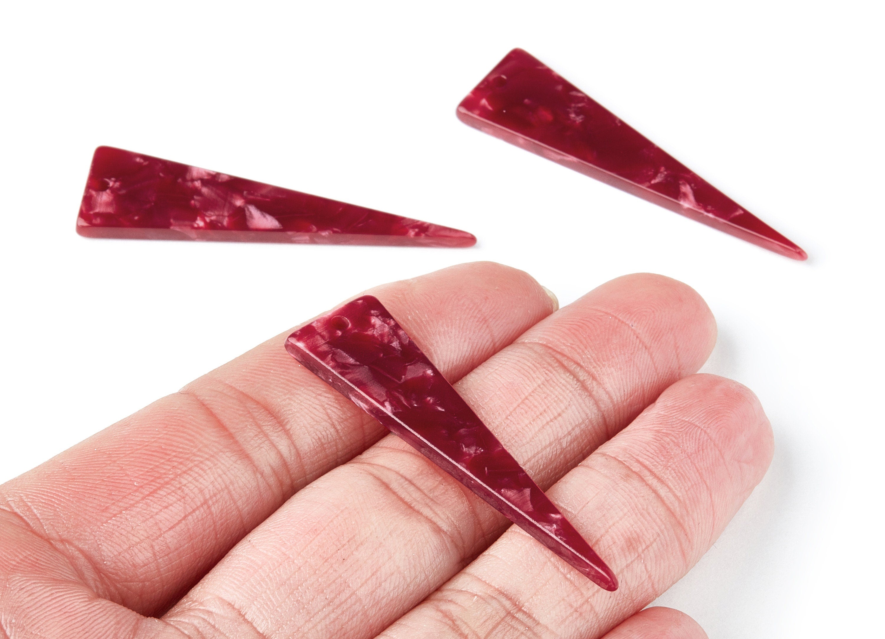 Acetate Triangle Earring Charm - Acetate Triangle Pendant - Earring Findings - Jewelry Supplies - Color Code: A47 - 49x13.5x2.66mm - AC1370B - DOMEDBAZAAR