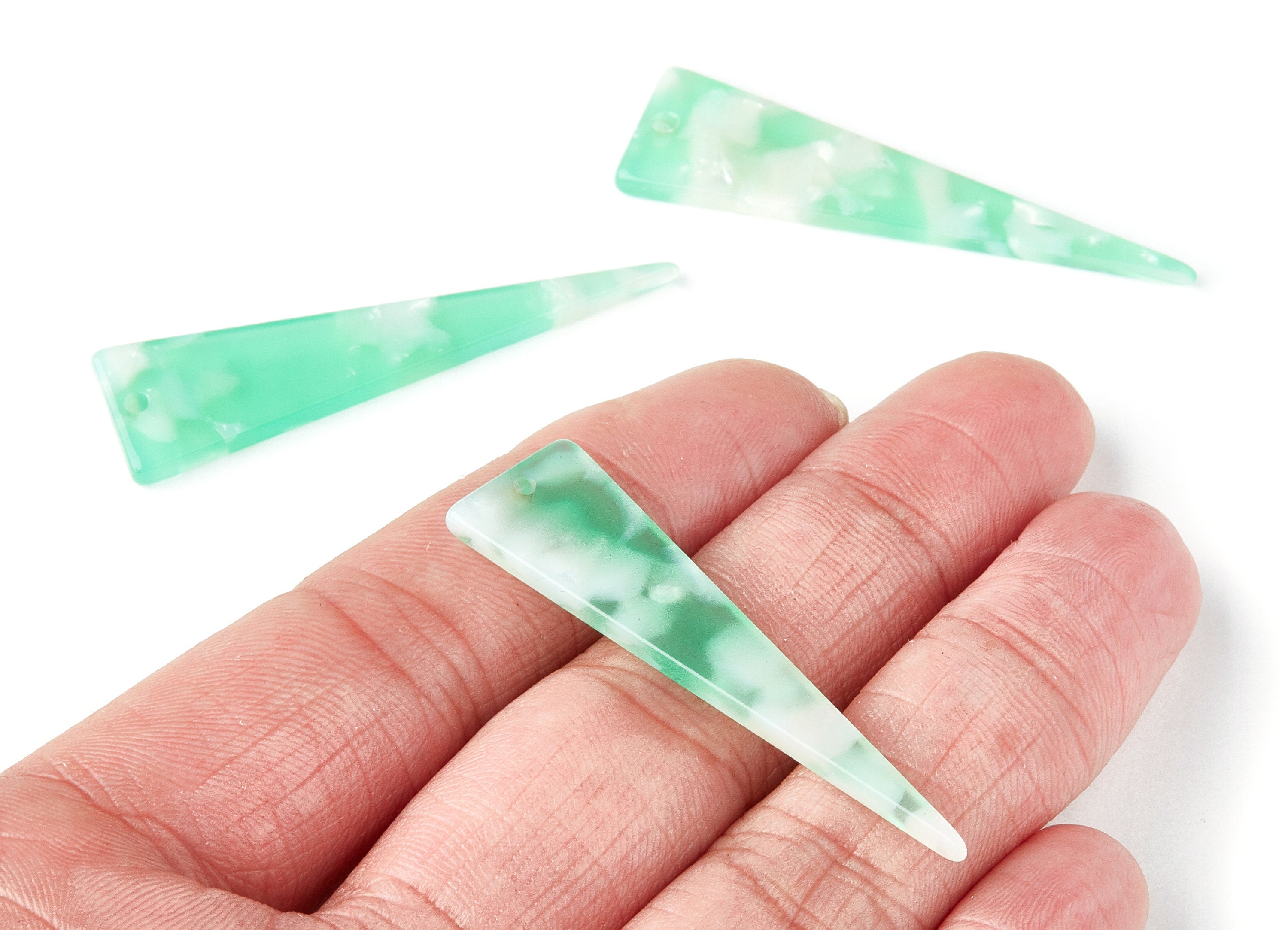 Acetate Triangle Earring Charms - Triangle Pendant - Earring Findings - Jewelry Supplies - Color Code: A35 - 49x13.5x2.66mm - AC1370E - DOMEDBAZAAR