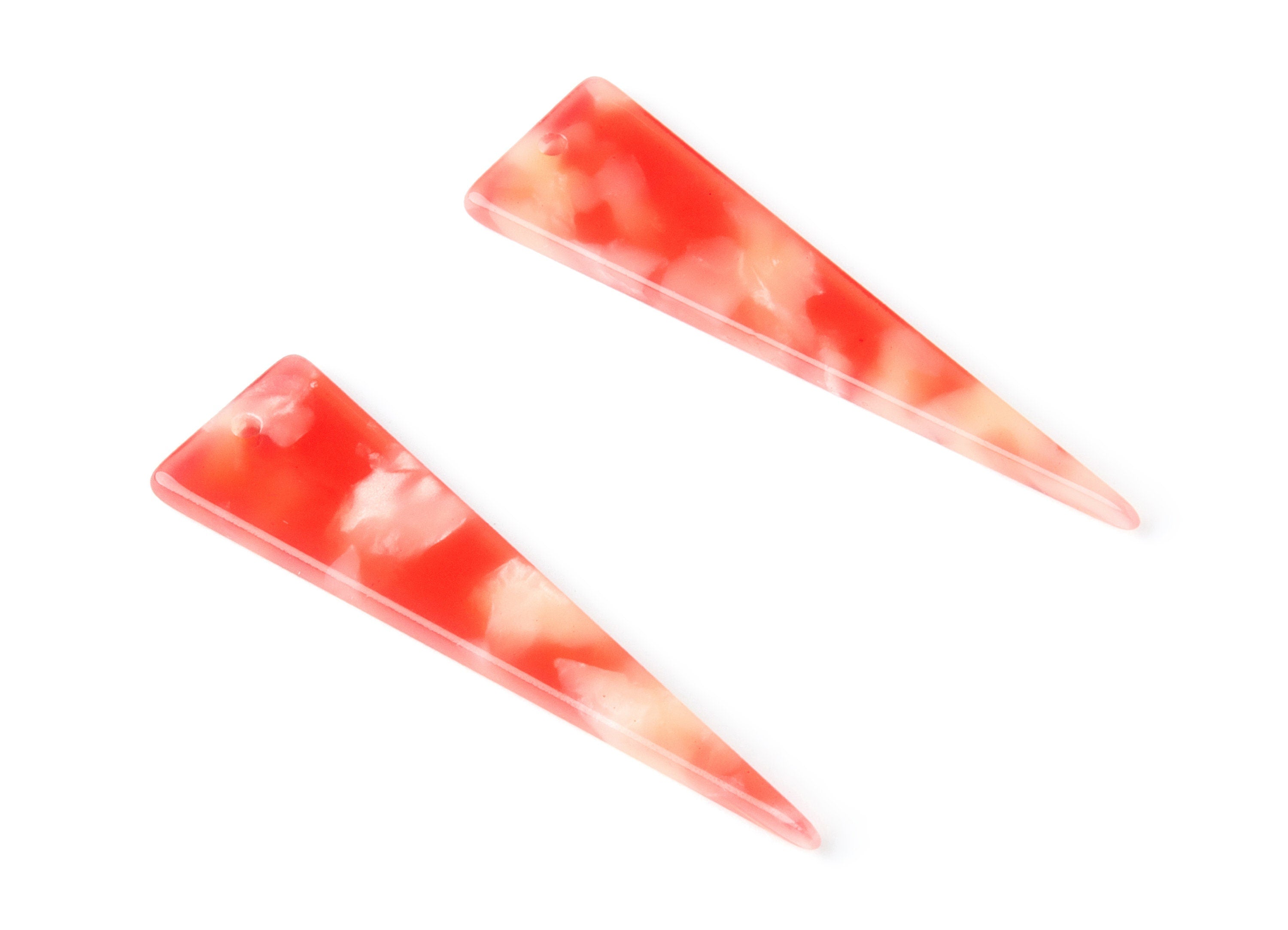 Acetate Triangle Earring Charm - Acrylic Triangle Pendant - Earring Findings - Jewelry Supplies - Color Code: A34 - 49x13.5x2.66mm - AC1370F - DOMEDBAZAAR