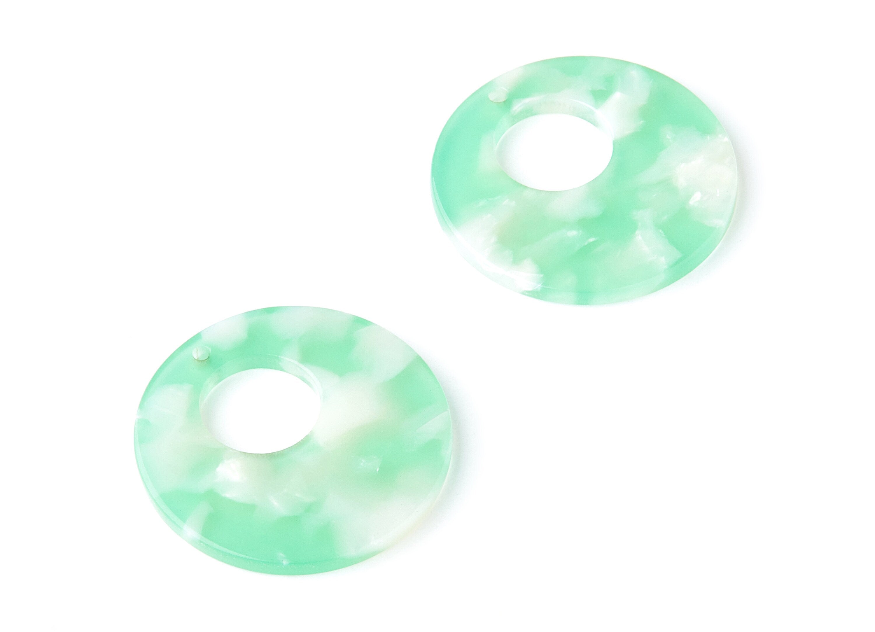 Acetate Circle Earring Charms - Circle Shaped Pendant - Earring Findings - Jewelry Supplies - Color Code: A35 - 31.7x31.7x2.64mm - AC1359F - DOMEDBAZAAR