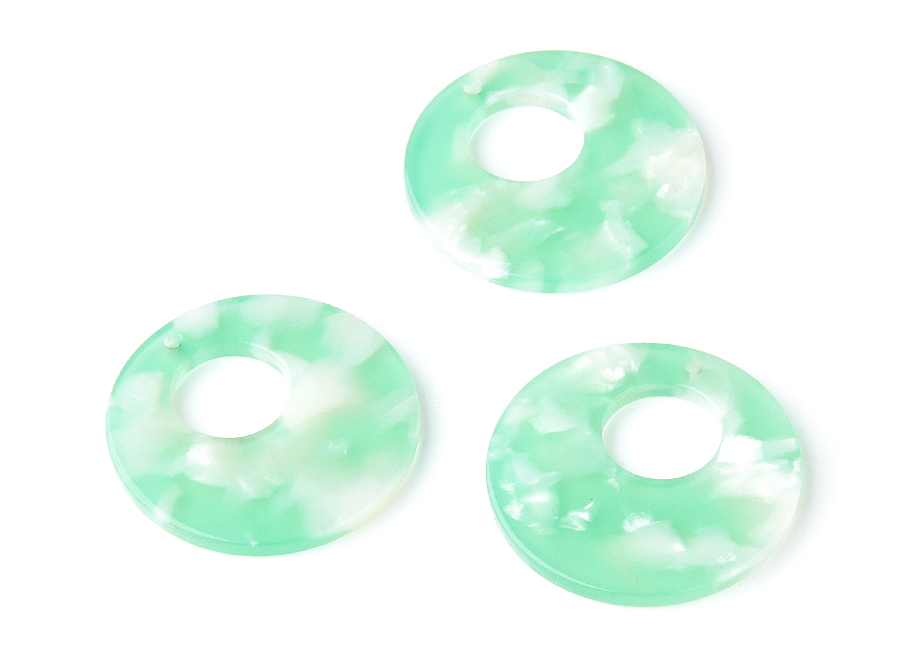 Acetate Circle Earring Charms - Circle Shaped Pendant - Earring Findings - Jewelry Supplies - Color Code: A35 - 31.7x31.7x2.64mm - AC1359F - DOMEDBAZAAR