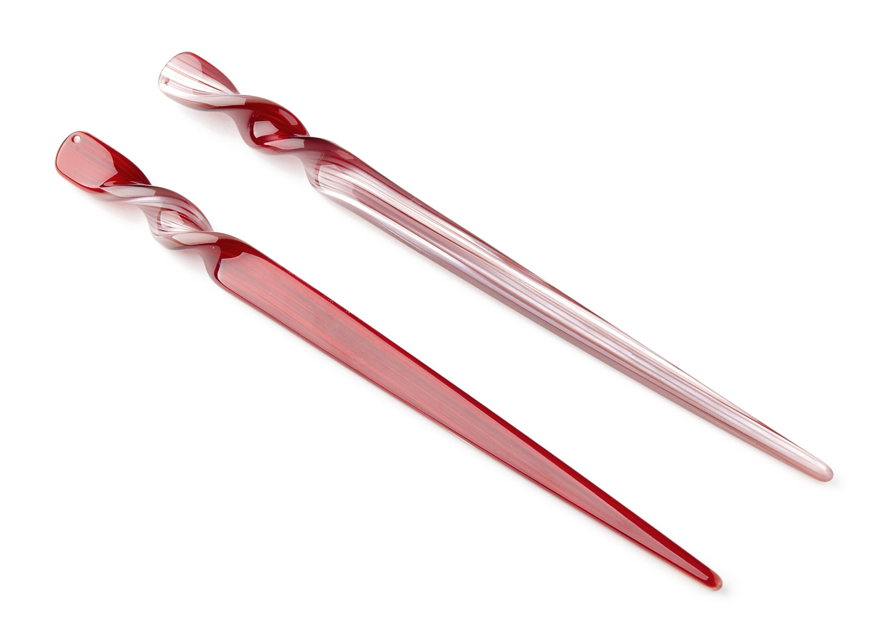 Acrylic Hair Stick Charms - Acrylic Celluloid Acetate - 1 Hole - Stick Shaped Hair Pin - 18.5x12x4.25mm - AC1401B - DOMEDBAZAAR