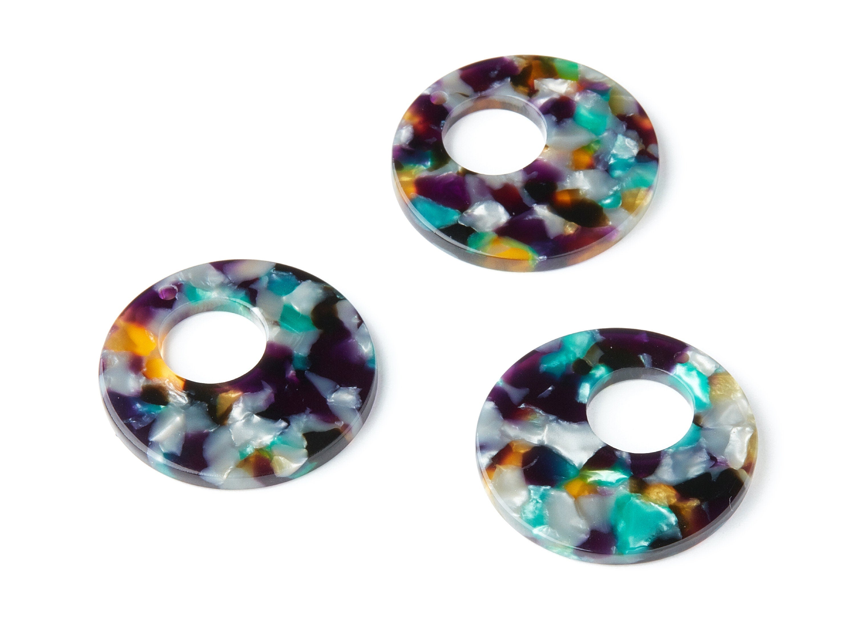 Acetate Circle Earring Charms - Circle Shaped Pendant - Earring Findings - Jewelry Supplies - Color Code: A50 - 31.7x31.7x2.64mm - AC1359S - DOMEDBAZAAR
