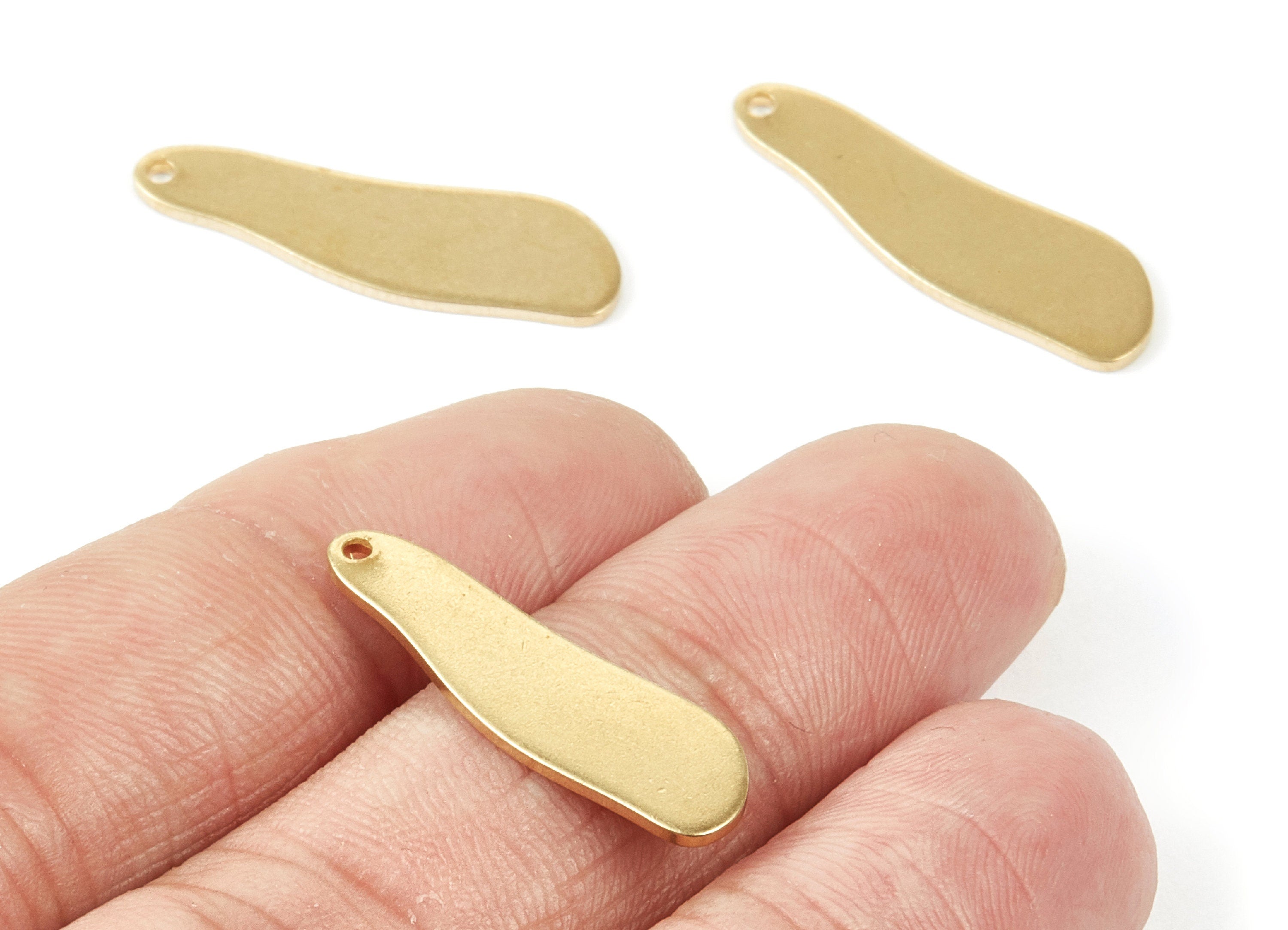 Personalized stamping blank - Brass Geometric Charms - Geometric Shaped Raw Brass Charms - Geometric Pendant  - 26.45x8x1mm- PP1868 - DOMEDBAZAAR