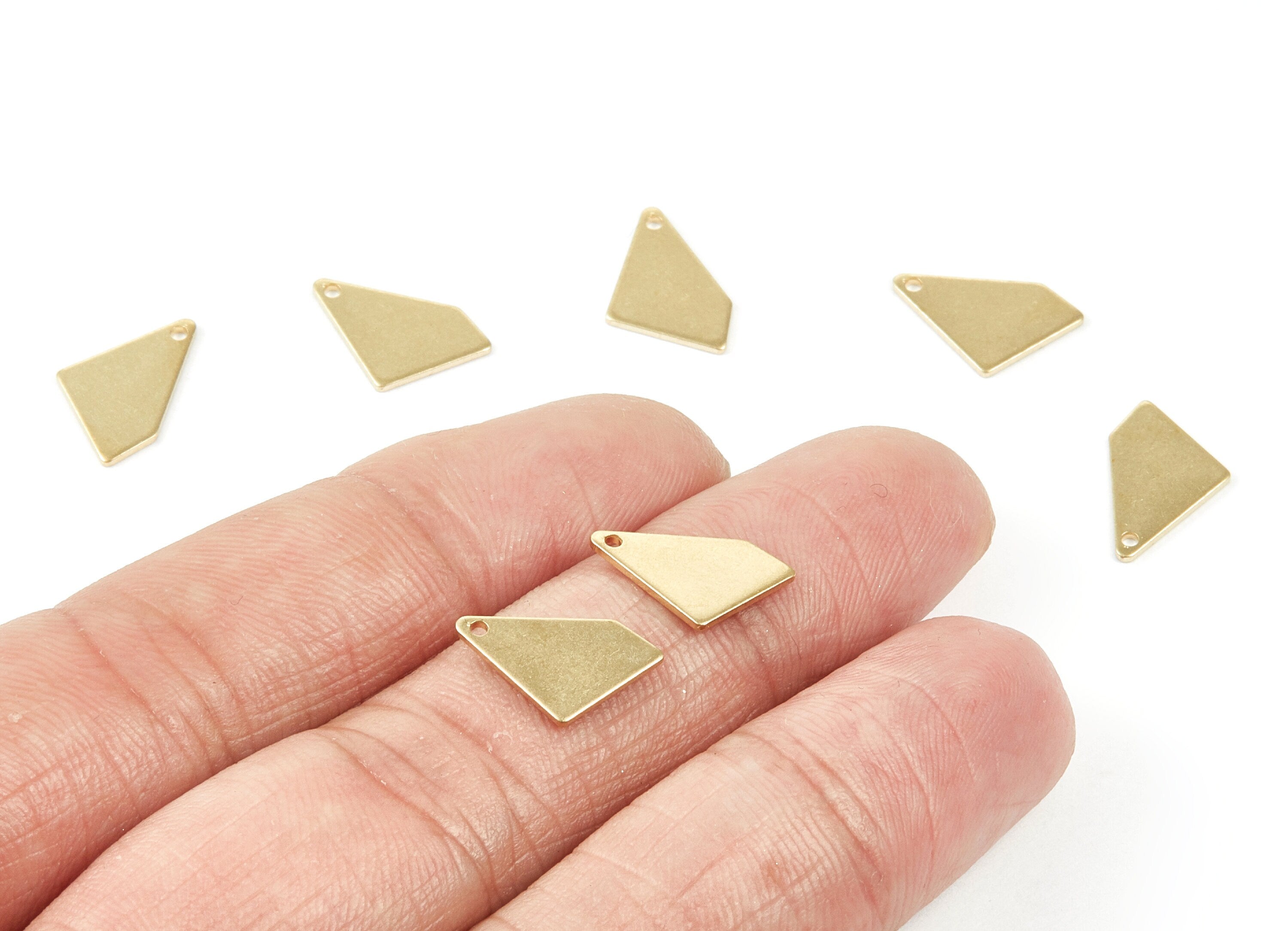 Personalized stamping blank - Brass Geometric Charms - Geometric Shpaed Raw Brass Pendant - Earring Findings - 11.22x9.28x0.77mm - PP1858 - DOMEDBAZAAR