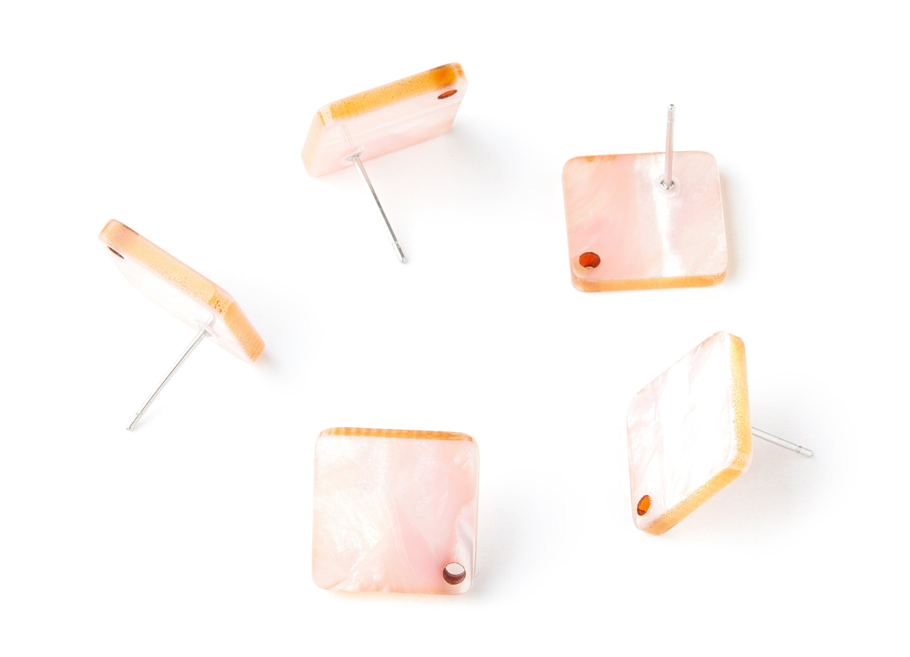 Acrylic Square Earring Post - Square Earring Stud - Earring Post - Jewelry Supplies - Color Code: A238 - 14.55x14.55x2mm - AC1387A - DOMEDBAZAAR