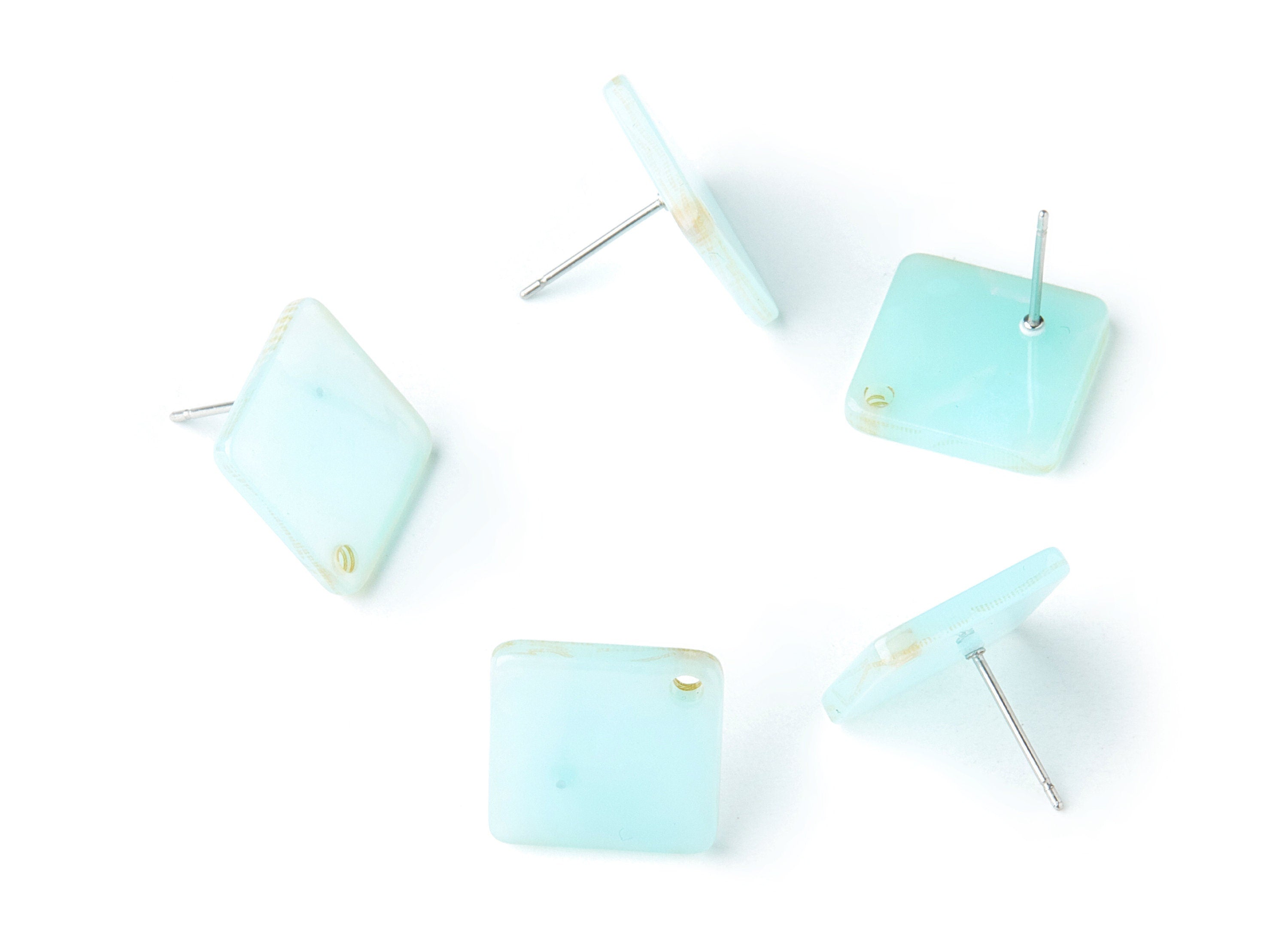 Acrylic Earring Post Charms - Square Earrings Stud - Earring Post - Jewelry Supplies - Color Code: A236 - 14.55x14.55x2mm - AC1387C - DOMEDBAZAAR