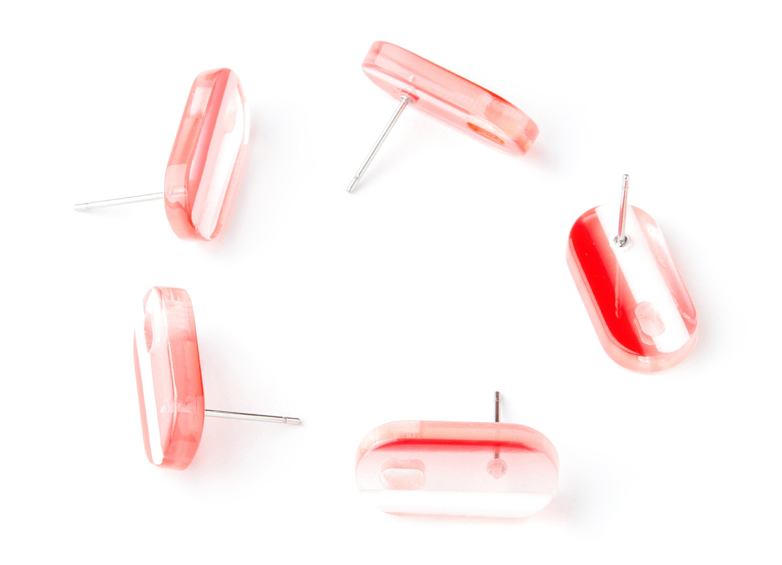 Acrylic Oval Earring Post - Oval Earring Stud - Earring Post - Jewelry Supplies - Color Code: A171 - 19.48x9.67x2mm - AC1384E - DOMEDBAZAAR