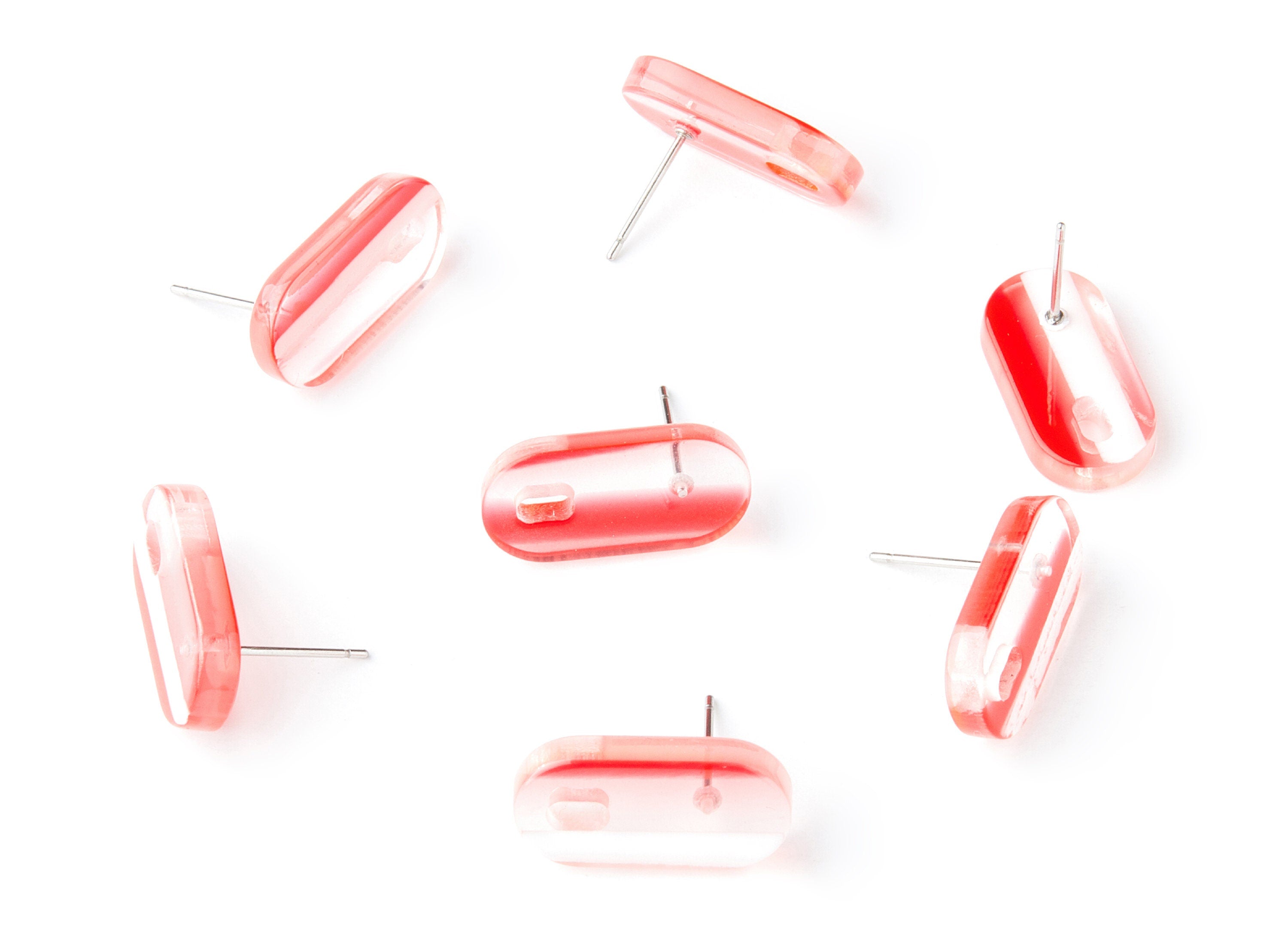 Acrylic Oval Earring Post - Oval Earring Stud - Earring Post - Jewelry Supplies - Color Code: A171 - 19.48x9.67x2mm - AC1384E - DOMEDBAZAAR