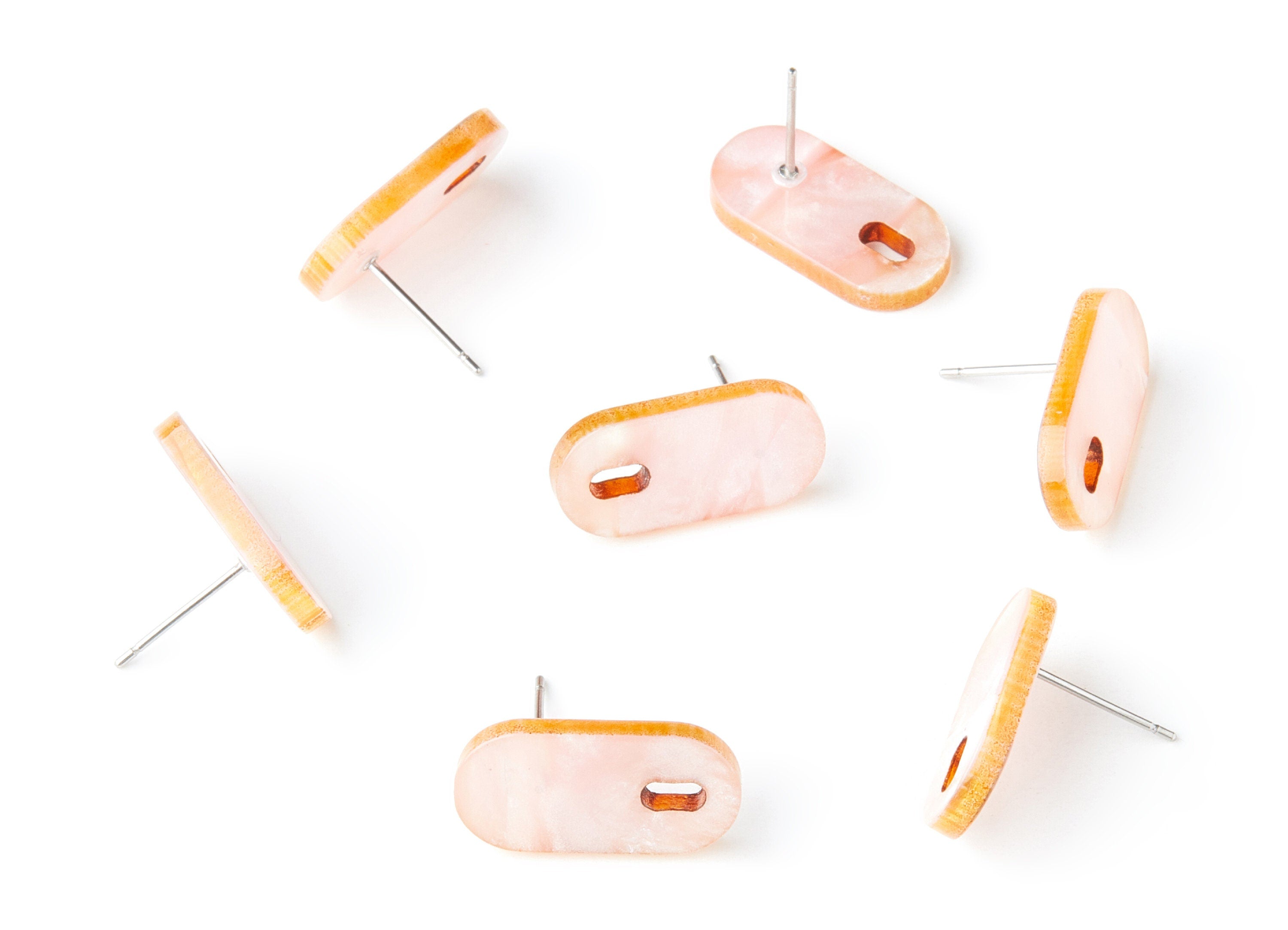 Acrylic Oval Earring Post - Acrylic Oval Earring Stud - Earring Post - Jewelry Supplies - Color Code: A238 - 19.48x9.67x2mm - AC1384C - DOMEDBAZAAR