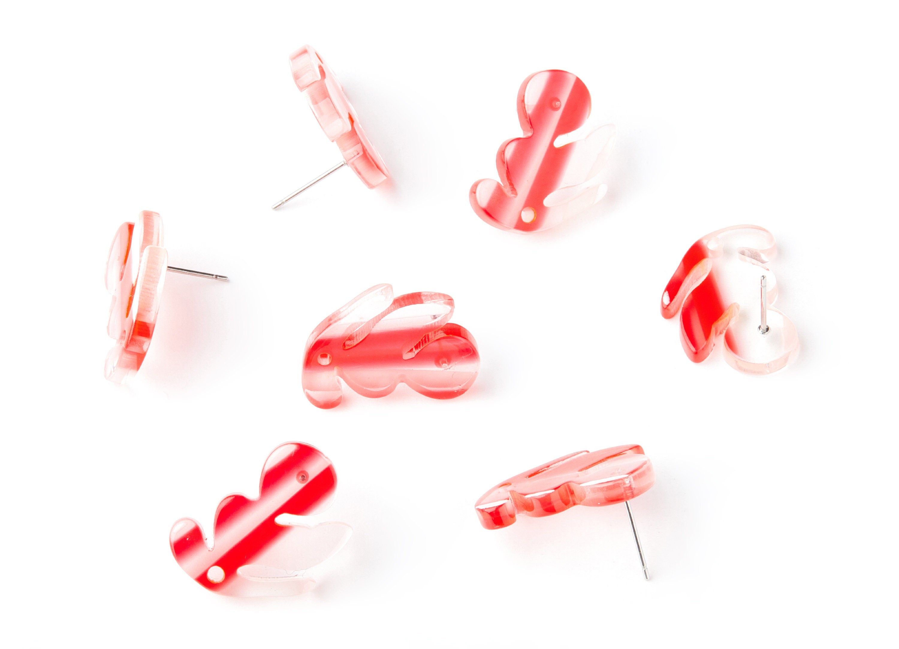 Acrylic Leaf Earring Post - Acrylic Leaf Earring Stud - Earring Post - Jewelry Supplies - Color Code: A171 - 21.72x16.3x2.5mm - AC1386D - DOMEDBAZAAR