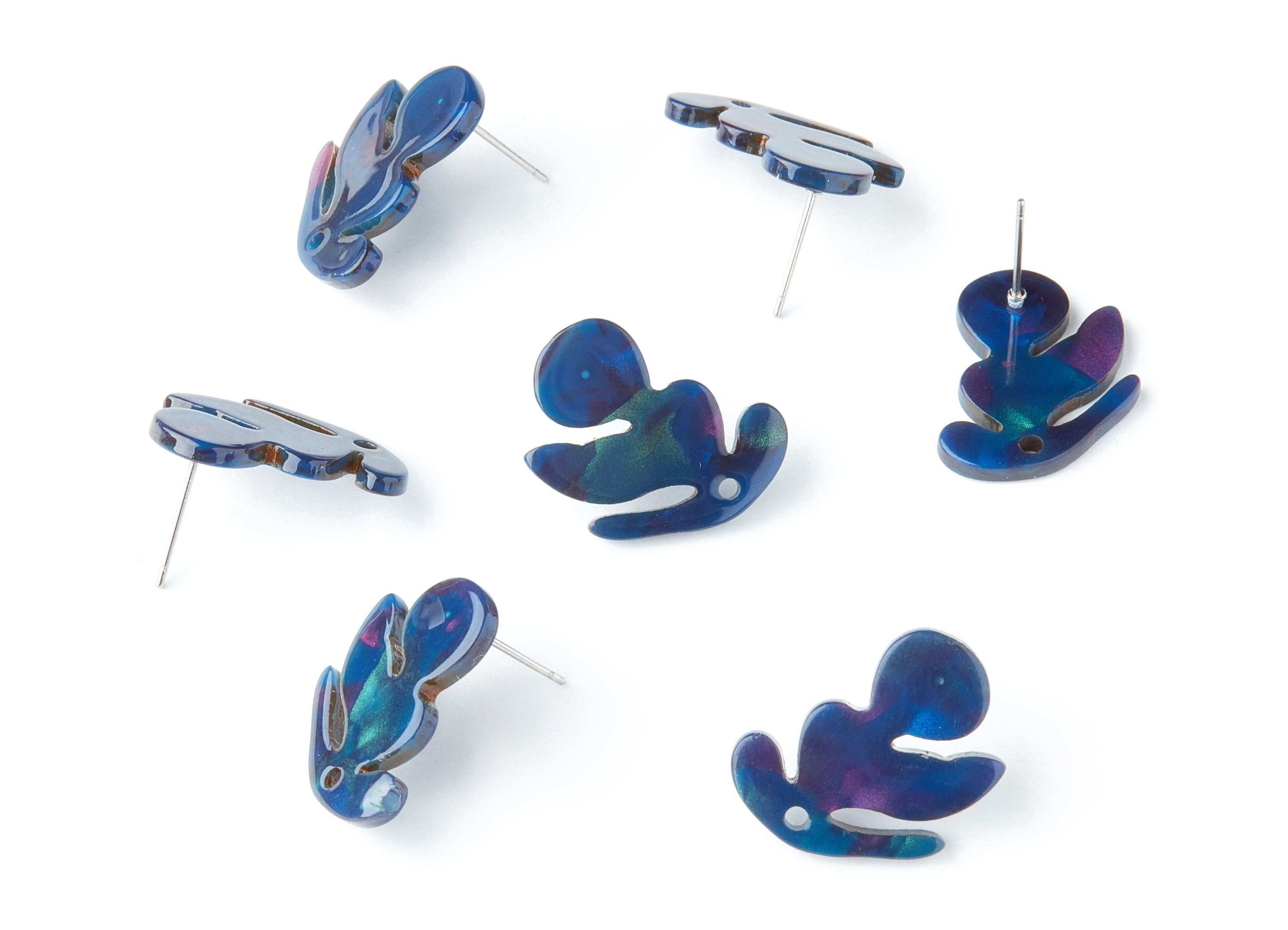 Acrylic Leaf Earring Post - Acrylic Leaf Earring Stud - Earring Post - Jewelry Supplies - Color Code: A237 - 21.72x16.3x2.5mm - AC1386F - DOMEDBAZAAR