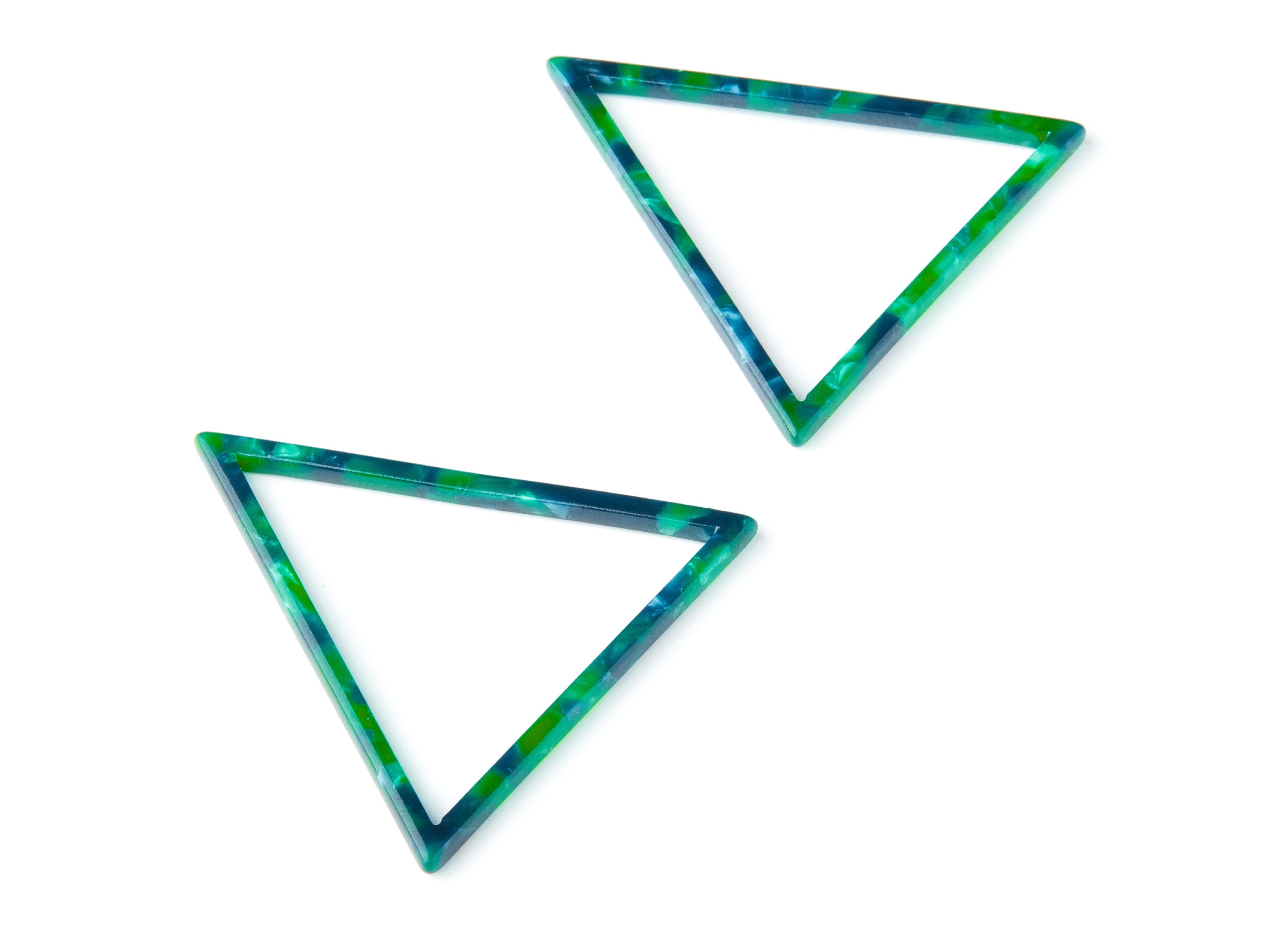 Acetate Triangle Earring Charms - Triangle Shaped Pendant - Earring Findings - Jewelry Supplies - Color Code: A13 - 57.7x51x2.7mm - AC1374A - DOMEDBAZAAR