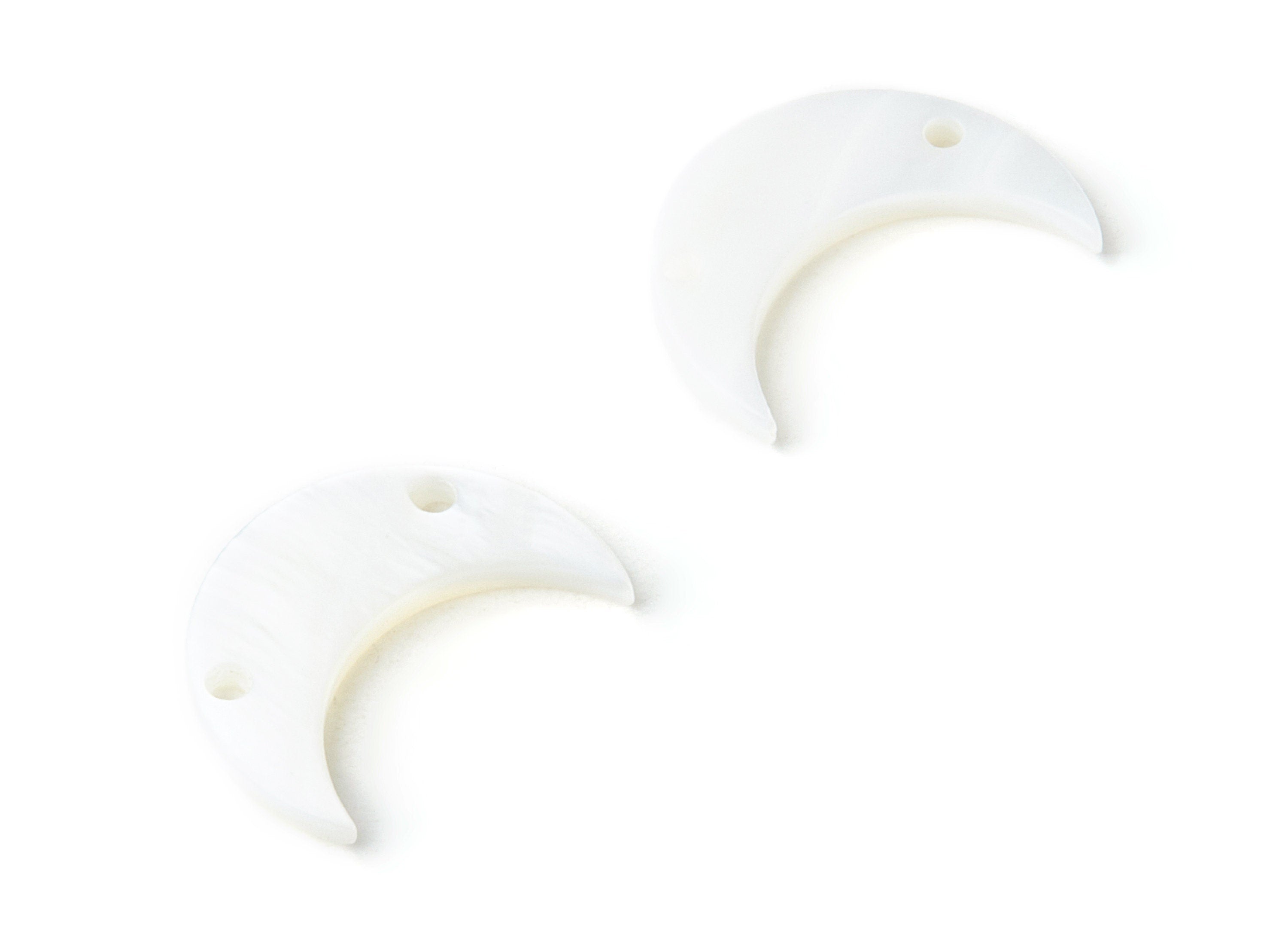 Sedef Charms - Moon Shaped Pearl Charms - Moon Shaped Earrings - 2 Holes - 17.76x5.7x1.75mm - SF1006 - DOMEDBAZAAR