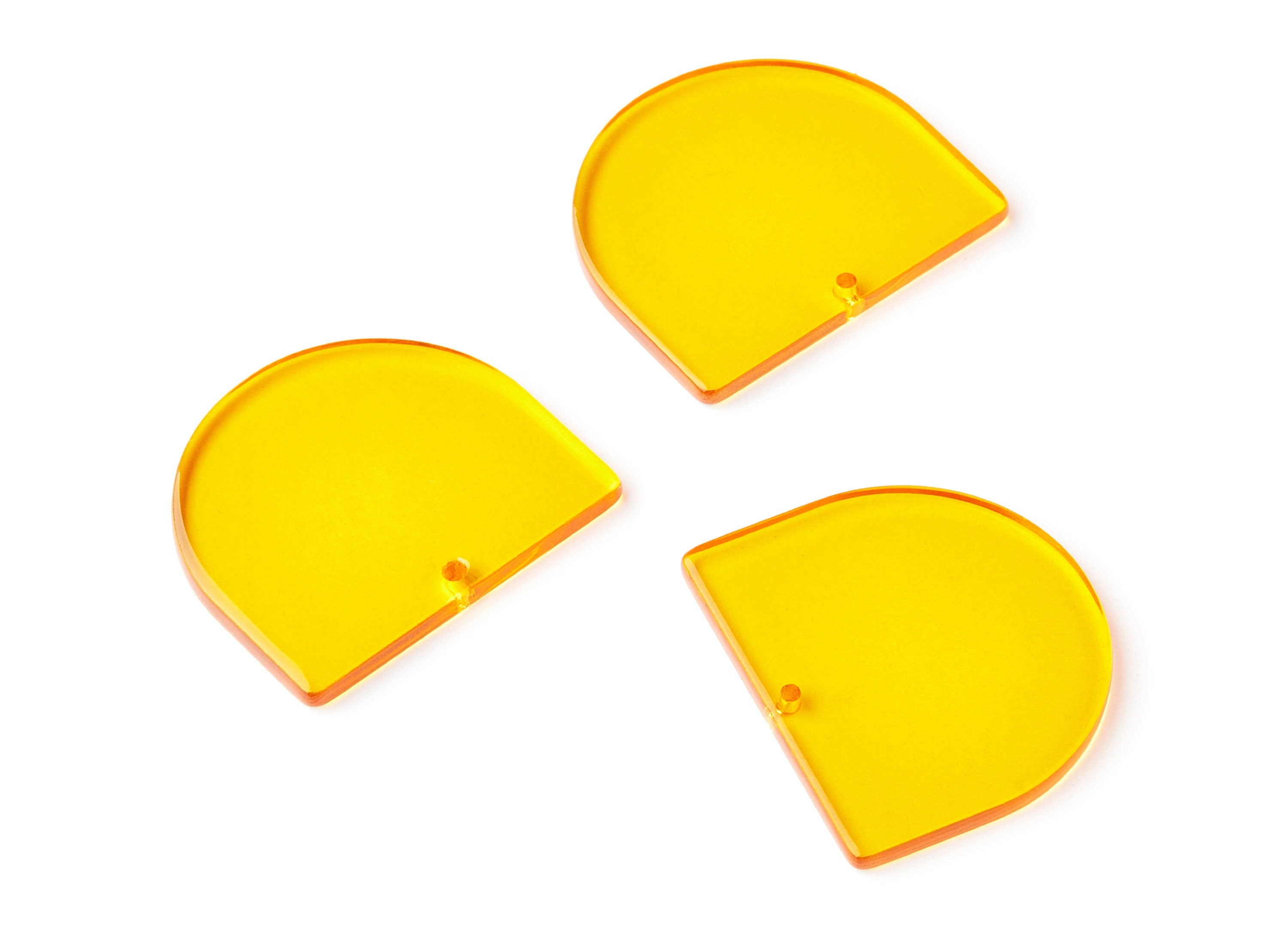 Acrylic D Earring Charms - D Shaped Pendant - Earring Findings - Jewelry Supplies - Color Code: A71 - 33.43x29.25x2.7mm - AC1094T1 - DOMEDBAZAAR