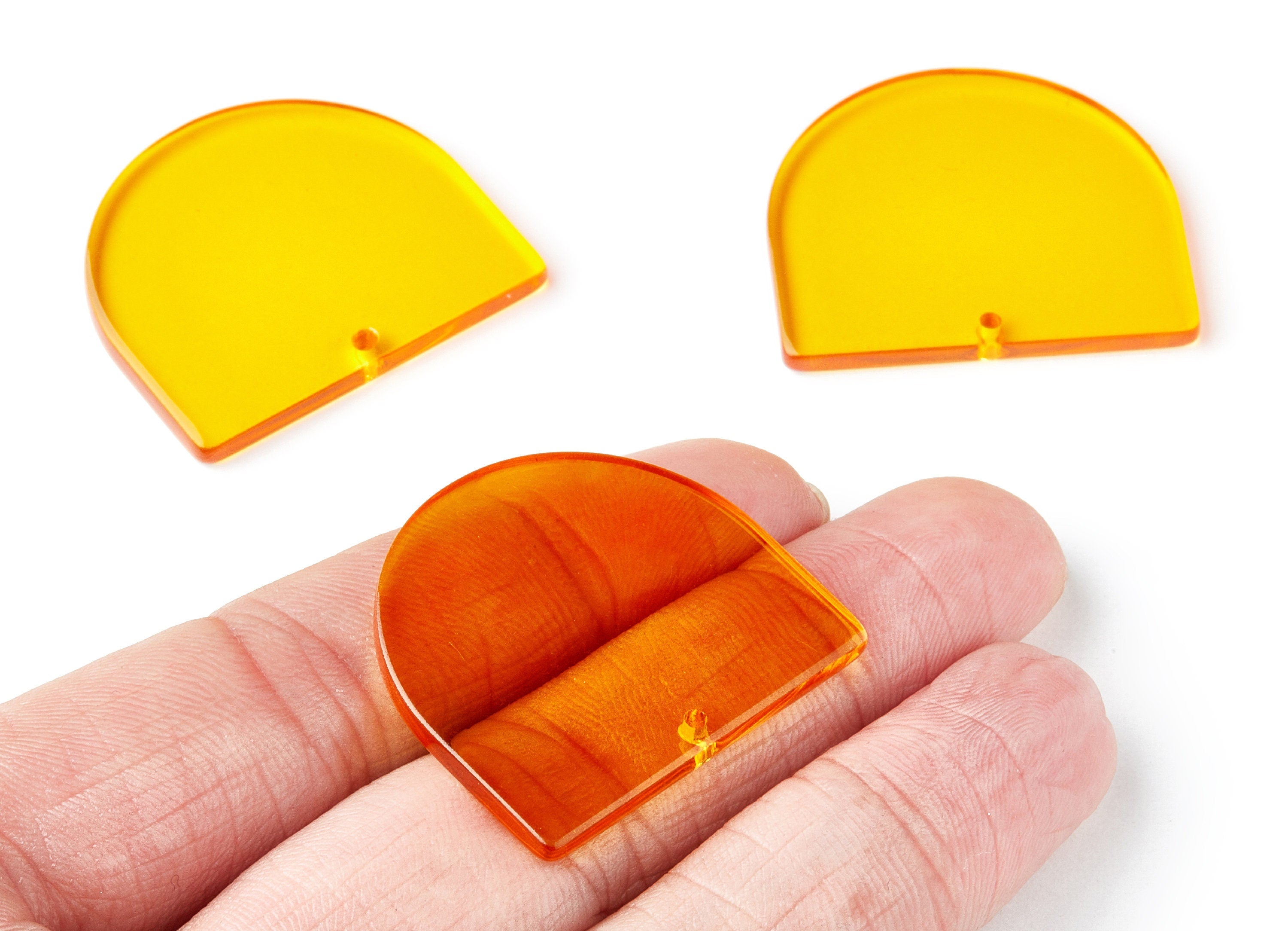 Acrylic D Earring Charms - D Shaped Pendant - Earring Findings - Jewelry Supplies - Color Code: A71 - 33.43x29.25x2.7mm - AC1094T1 - DOMEDBAZAAR