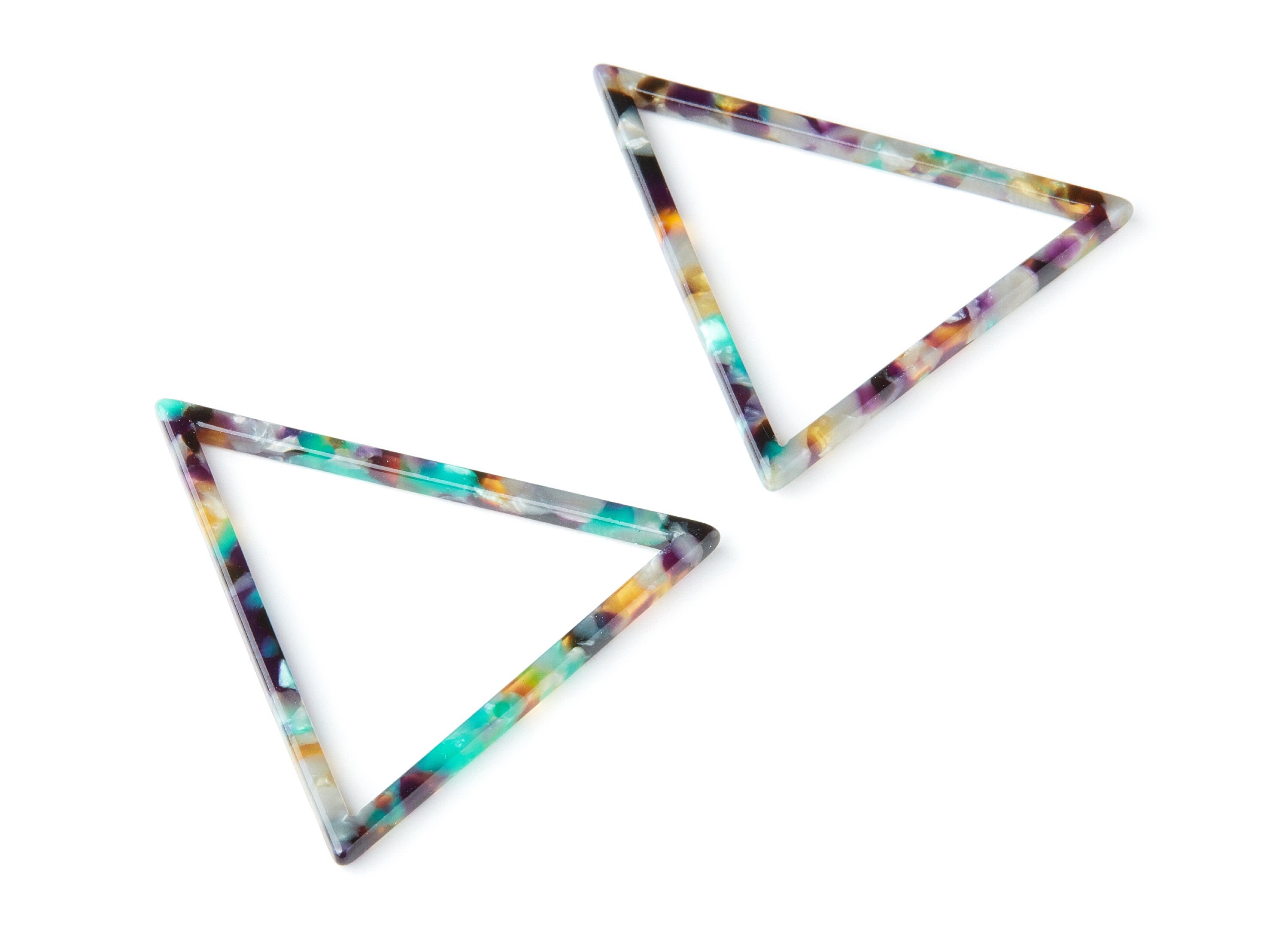 Acetate Triangle Earring Charms - Triangle Pendant - Earring Findings - Jewelry Supplies - Color Code: A50 - 57.7x51.4x2.7mm - AC1374B - DOMEDBAZAAR