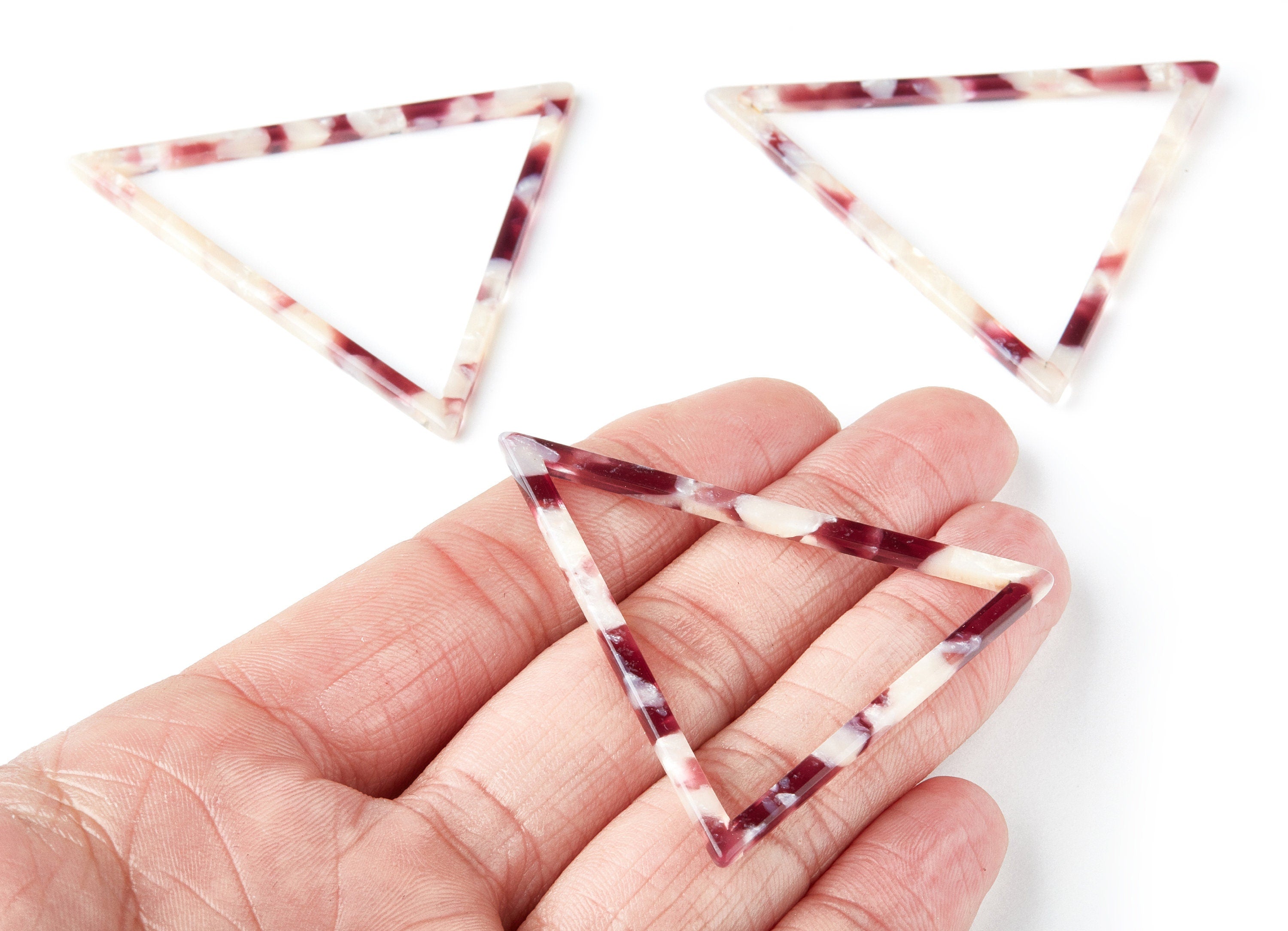 Acetate Triangle Earring Charms - Triangle Pendant - Earring Findings - Jewelry Supplies - Color Code: A42 - 57.7x51.4x2.7mm - AC1374C - DOMEDBAZAAR