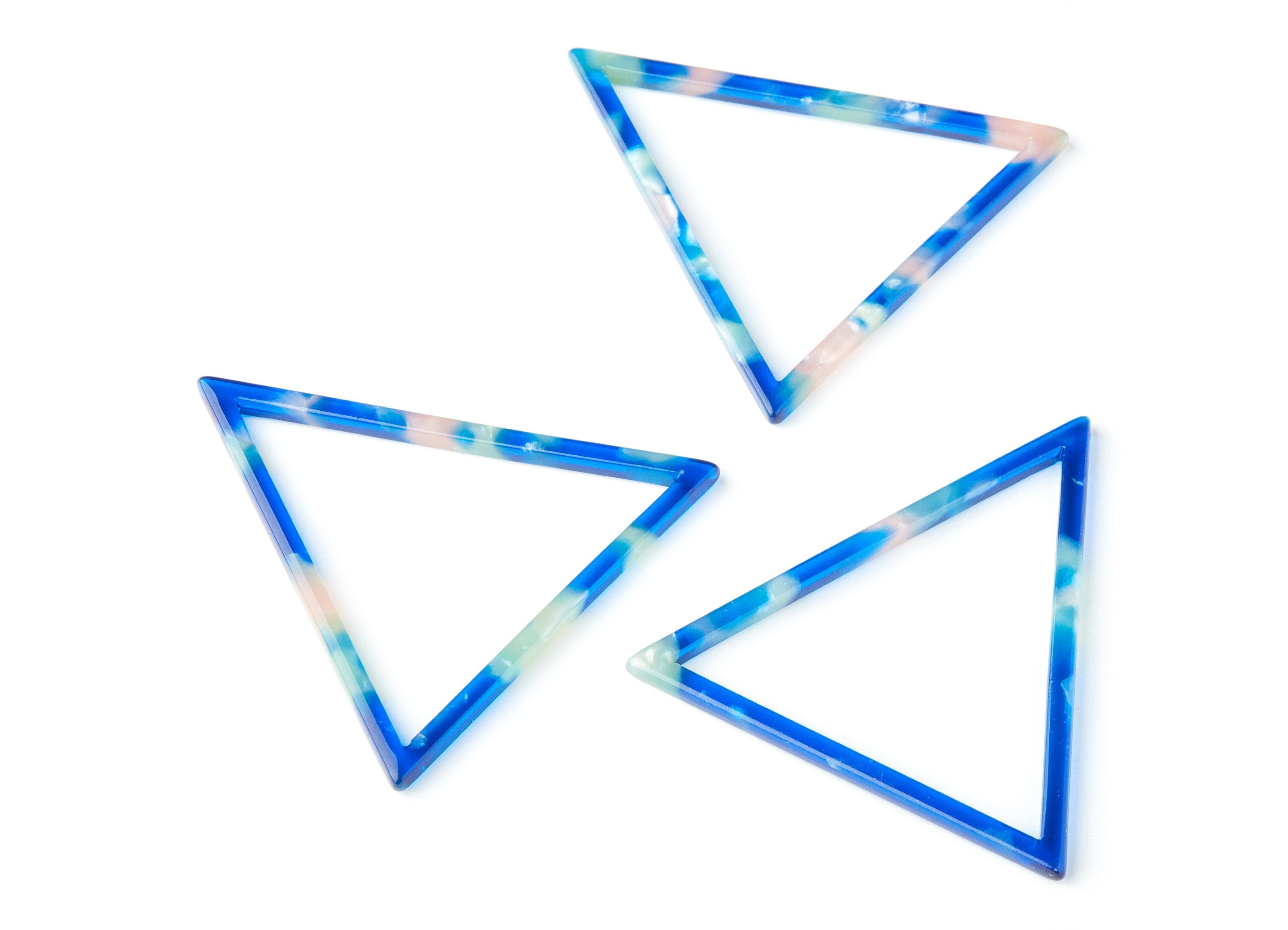 Acetate Triangle Earring Charm - Triangle Pendant - Earring Findings - Jewelry Supplies - Color Code: A37 - 57.7x51.4x2.7mm - AC1374E - DOMEDBAZAAR