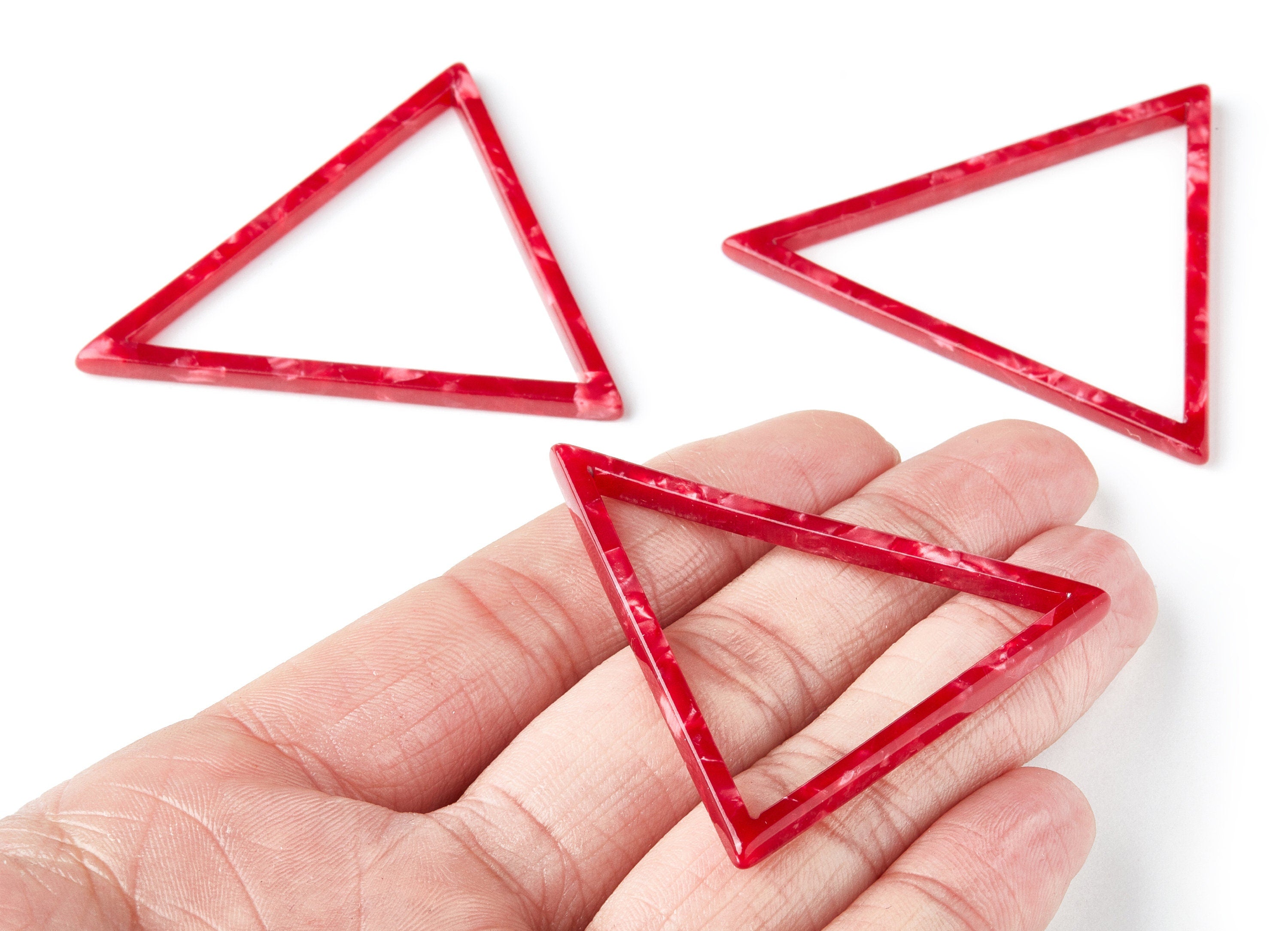 Acetate Triangle Earring Charms - Triangle Pendant - Earring Findings - Jewelry Supplies - Color Code: A47 - 57.7x51.4x2.7mm - AC1374J - DOMEDBAZAAR