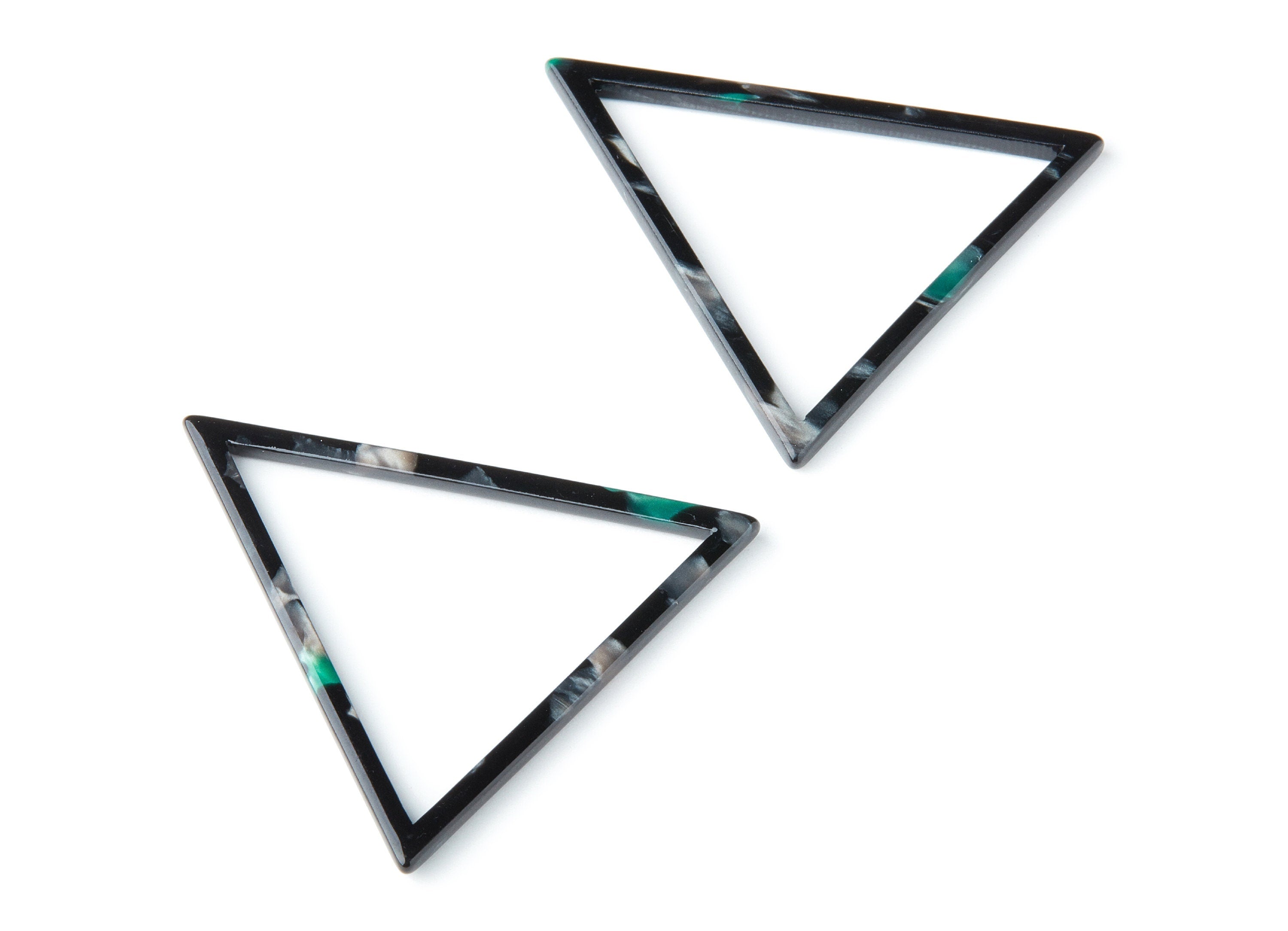 Acetate Triangle Earring Charms - Triangle Pendant - Earring Findings - Jewelry Supplies - Color Code: A49 - 57.7x51.4x2.7mm - AC1374L - DOMEDBAZAAR