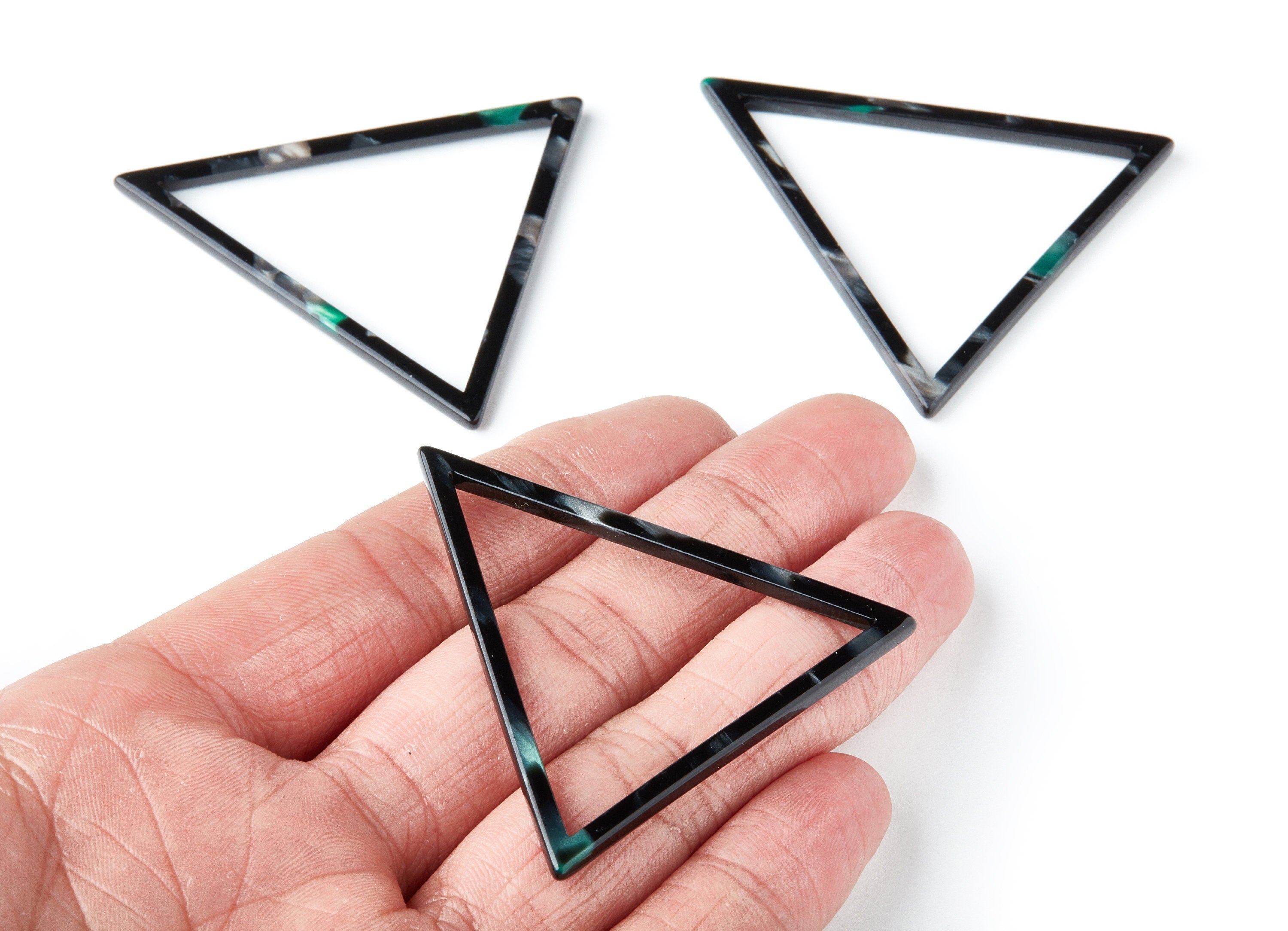 Acetate Triangle Earring Charms - Triangle Pendant - Earring Findings - Jewelry Supplies - Color Code: A49 - 57.7x51.4x2.7mm - AC1374L - DOMEDBAZAAR