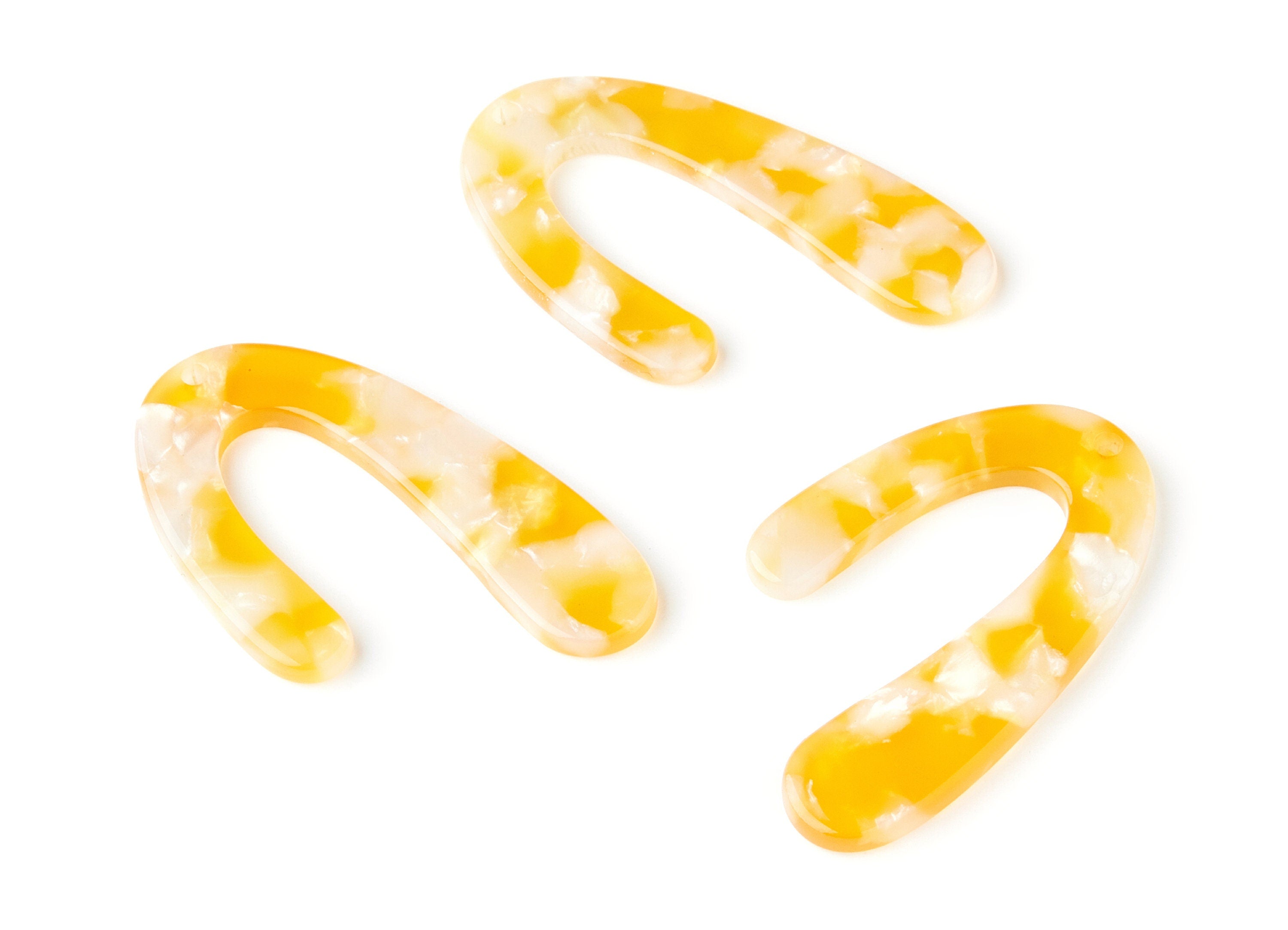 Acetate U Earring Charms - U Shaped Pendant - Earring Findings - Jewelry Supplies - Color Code: A43 - 44.5x27x2.68mm - AC1363A - DOMEDBAZAAR