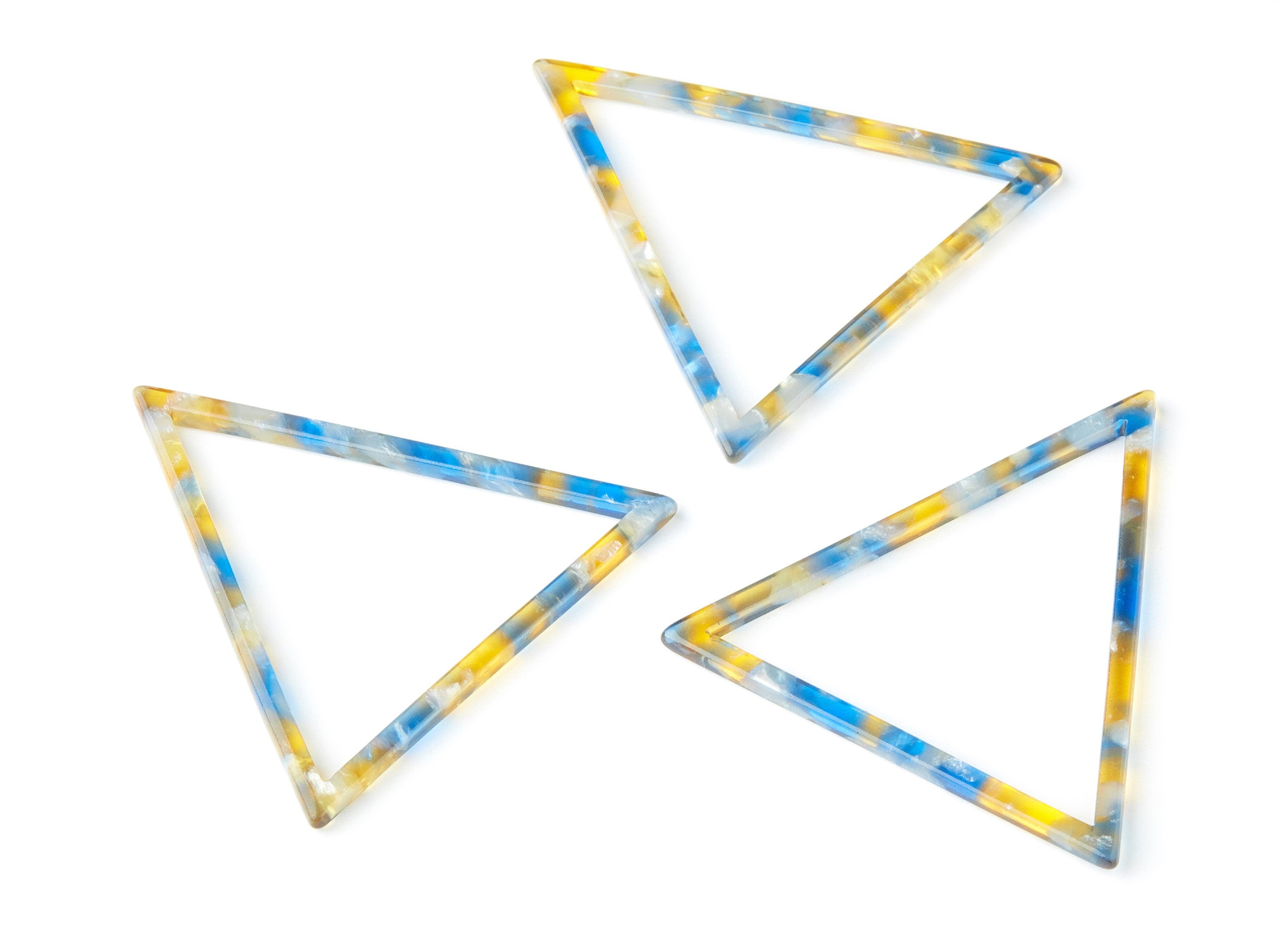 Acetate Triangle Earring Charms - Triangle Pendant - Earring Findings - Jewelry Supplies - Color Code: A40 - 57.7x51.4x2.7mm - AC1374V - DOMEDBAZAAR