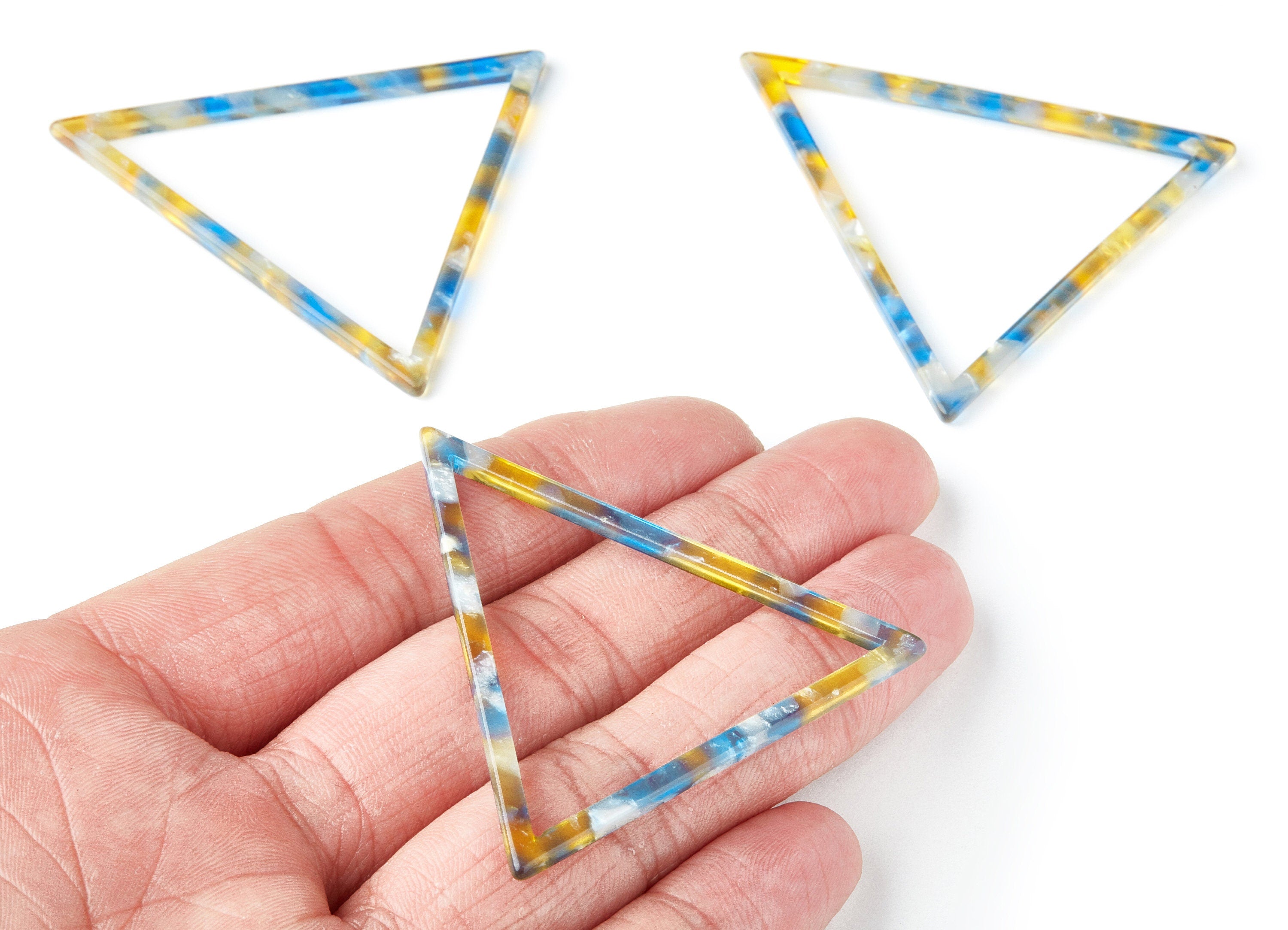 Acetate Triangle Earring Charms - Triangle Pendant - Earring Findings - Jewelry Supplies - Color Code: A40 - 57.7x51.4x2.7mm - AC1374V - DOMEDBAZAAR