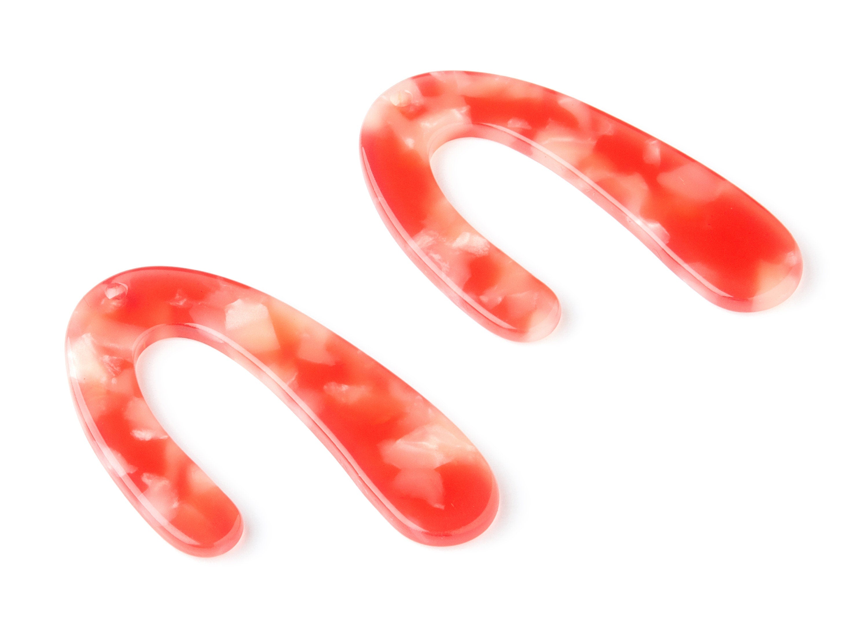 Acetate U Earring Charms - U Pendant - Earring Findings - Jewelry Supplies - Color Code: A34 - 44.5x27x2.68mm - AC1363B - DOMEDBAZAAR