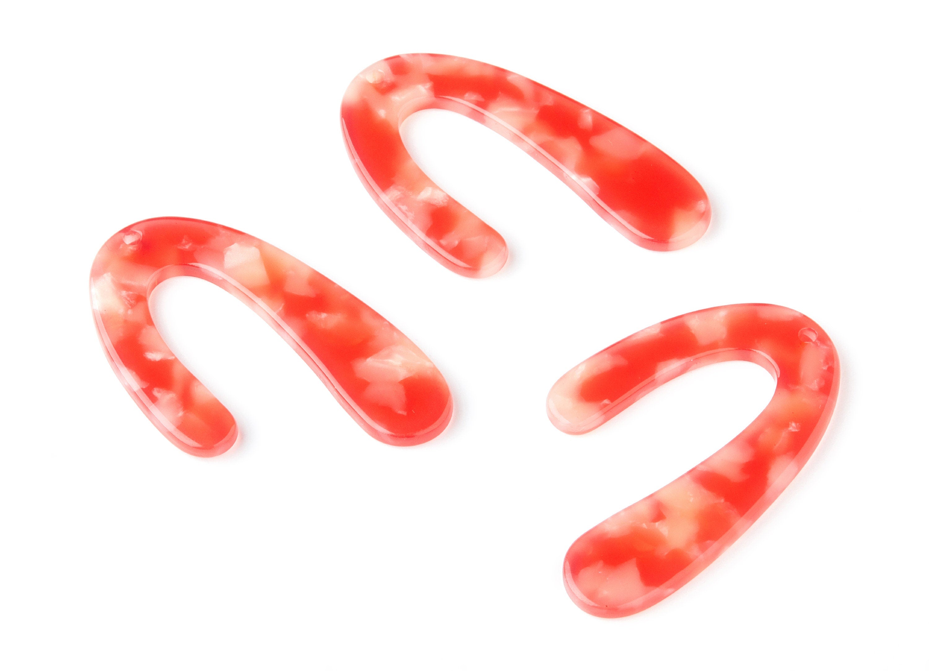 Acetate U Earring Charms - U Pendant - Earring Findings - Jewelry Supplies - Color Code: A34 - 44.5x27x2.68mm - AC1363B - DOMEDBAZAAR