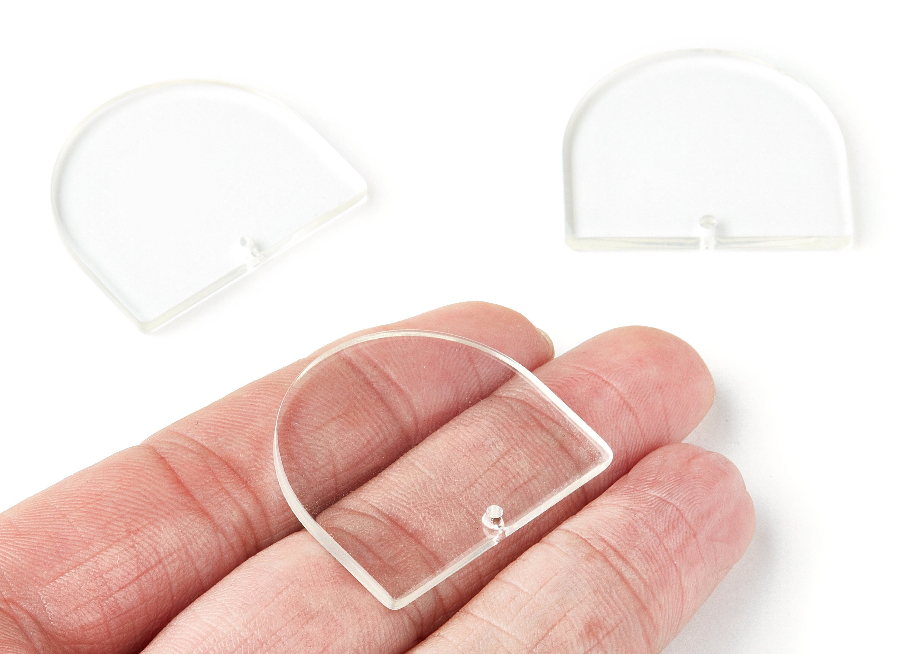 Acrylic D Earring Charms - D Shaped Pendant - Earring Findings - Jewelry Supplies - Color Code: A63 - 33.43x29.25x2.7mm - AC1094V1 - DOMEDBAZAAR