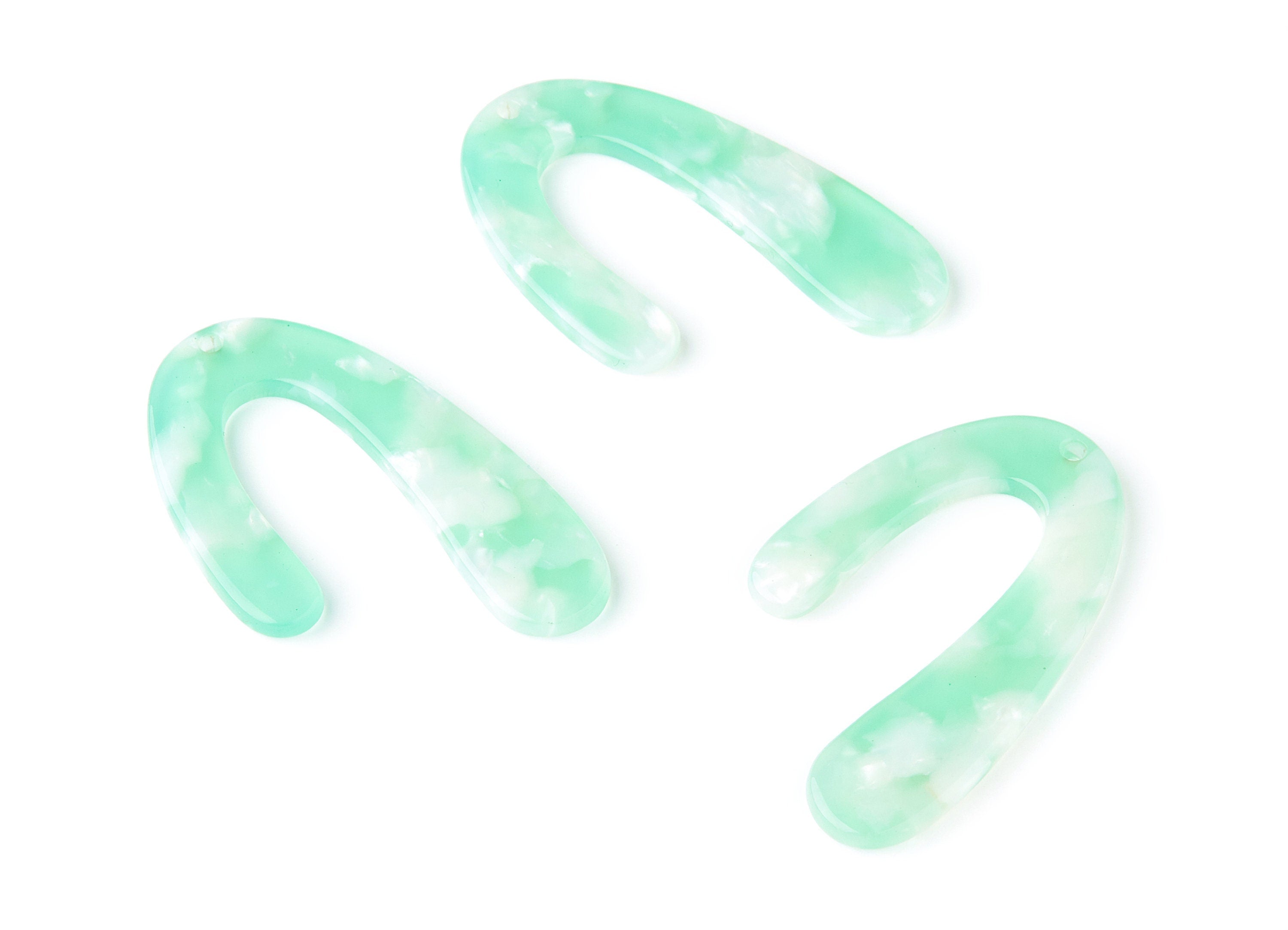 Acetate U Earring Charms - U Pendant - Earring Findings - Jewelry Supplies - Color Code: A35 - 44.5x27x2.68mm - AC1363J - DOMEDBAZAAR