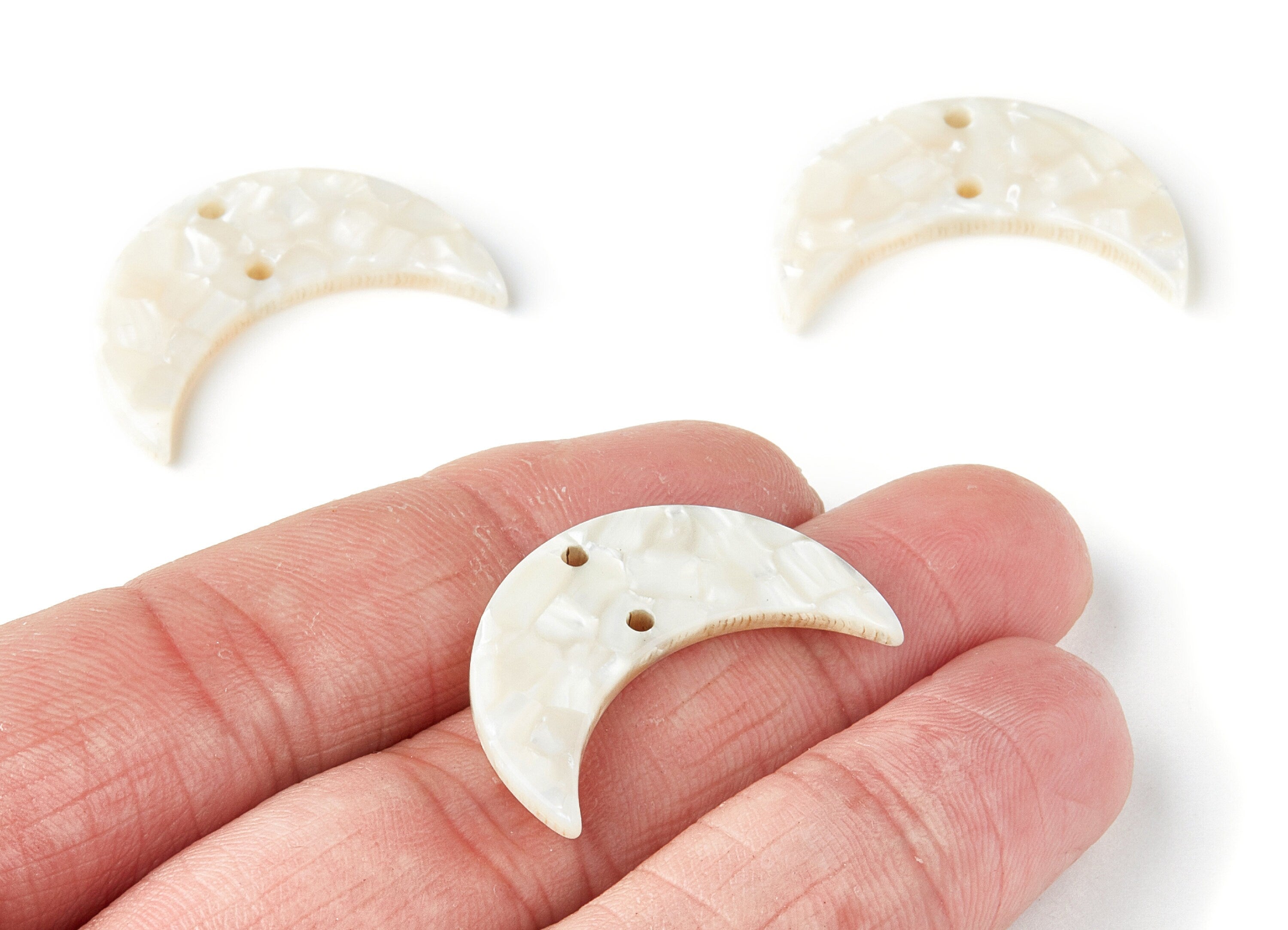 Acetate Moon Connector - Two Holes - Moon Earring and Pendant - Jewellery Supplies - Color Code: A33 - 29.8x19.24x2.77mm - AC1110GG - DOMEDBAZAAR