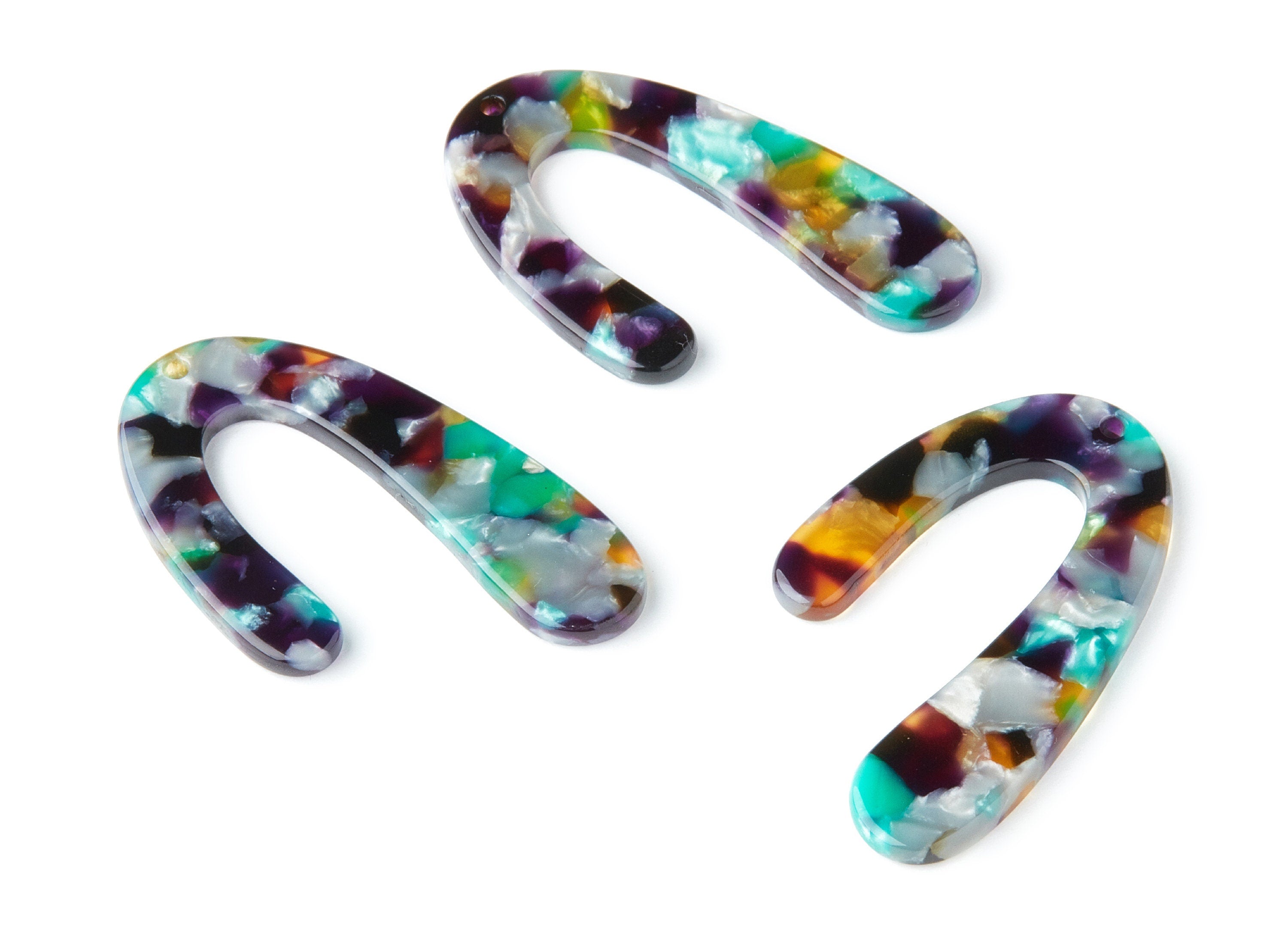 Acetate U Earring Charm - U Shaped Pendant - Earring Findings - Jewellery Supplies - Color Code:A50 - 44.5x27x2.68mm - AC1363U - DOMEDBAZAAR