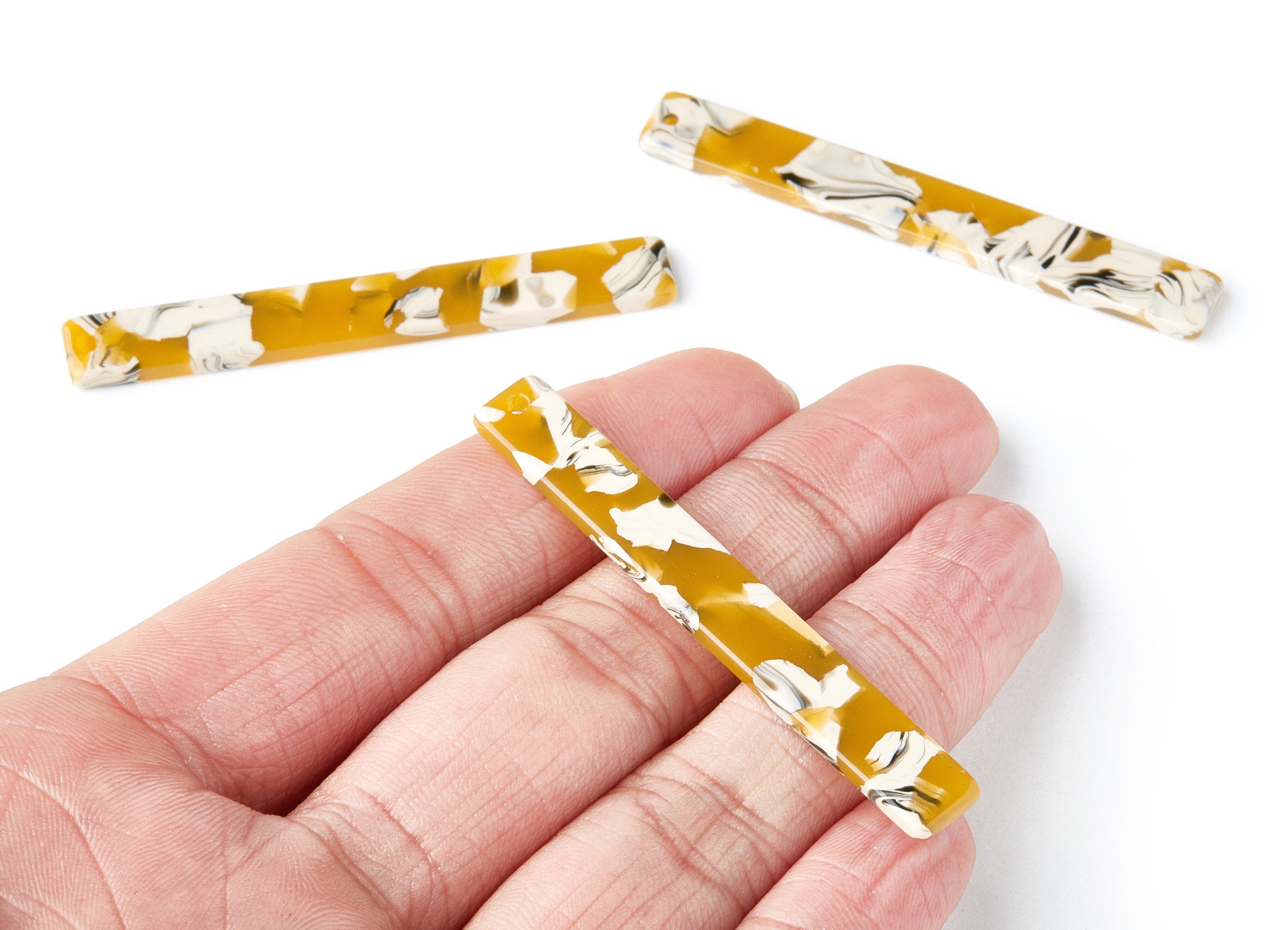 Acetate Stick Charms - Bar Earrings and Pendant - Earring Findings - Color Code: A14 - 59.5x7.85x2.6mm - AC1049W - DOMEDBAZAAR