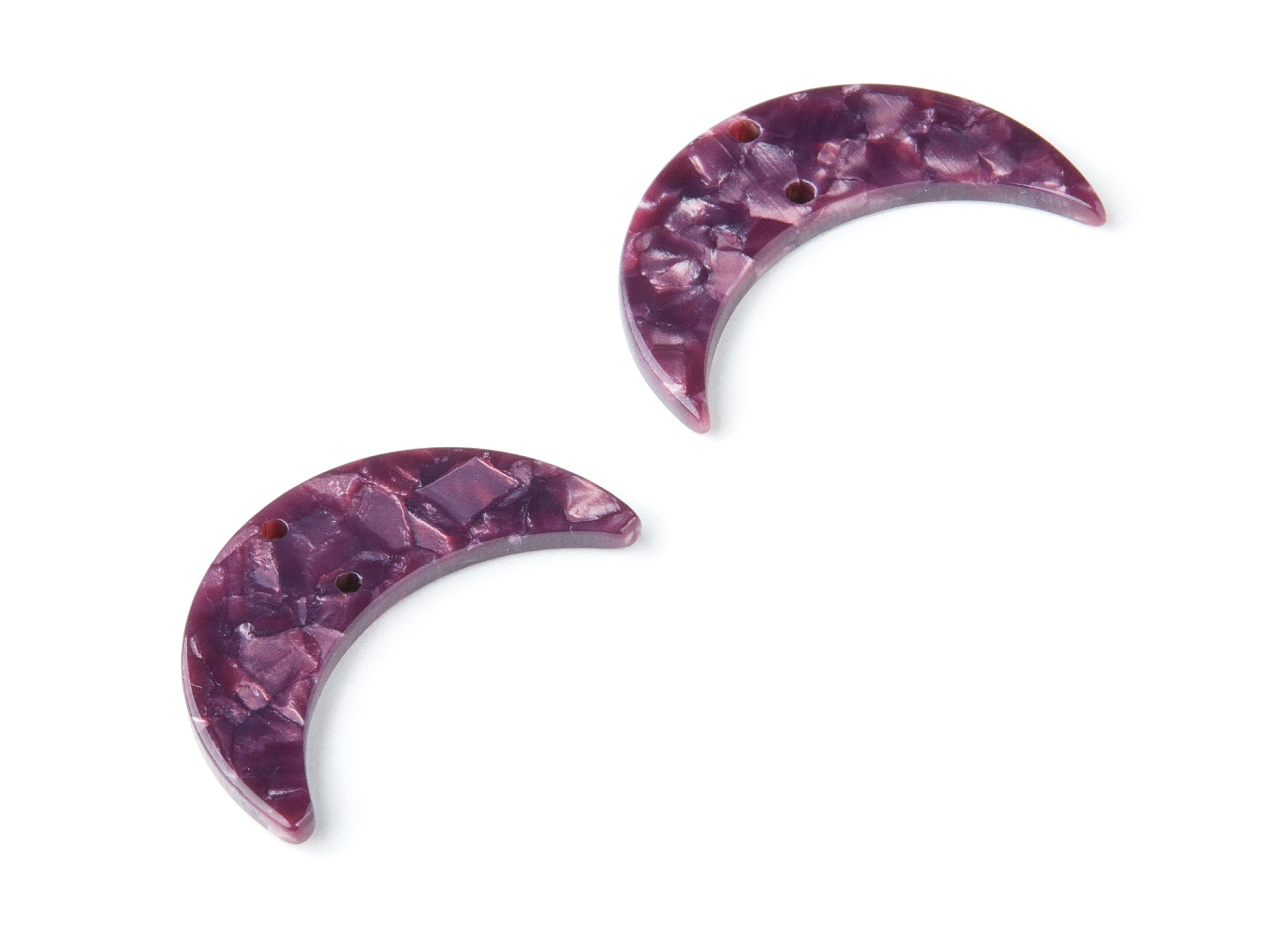 Acetate Moon Earring Charms - Acetate Moon Pendant - Earring Findings - Jewelry Supplies - Color Code: A41 - 34.71x21.66x2.87mm - AC1366T - DOMEDBAZAAR